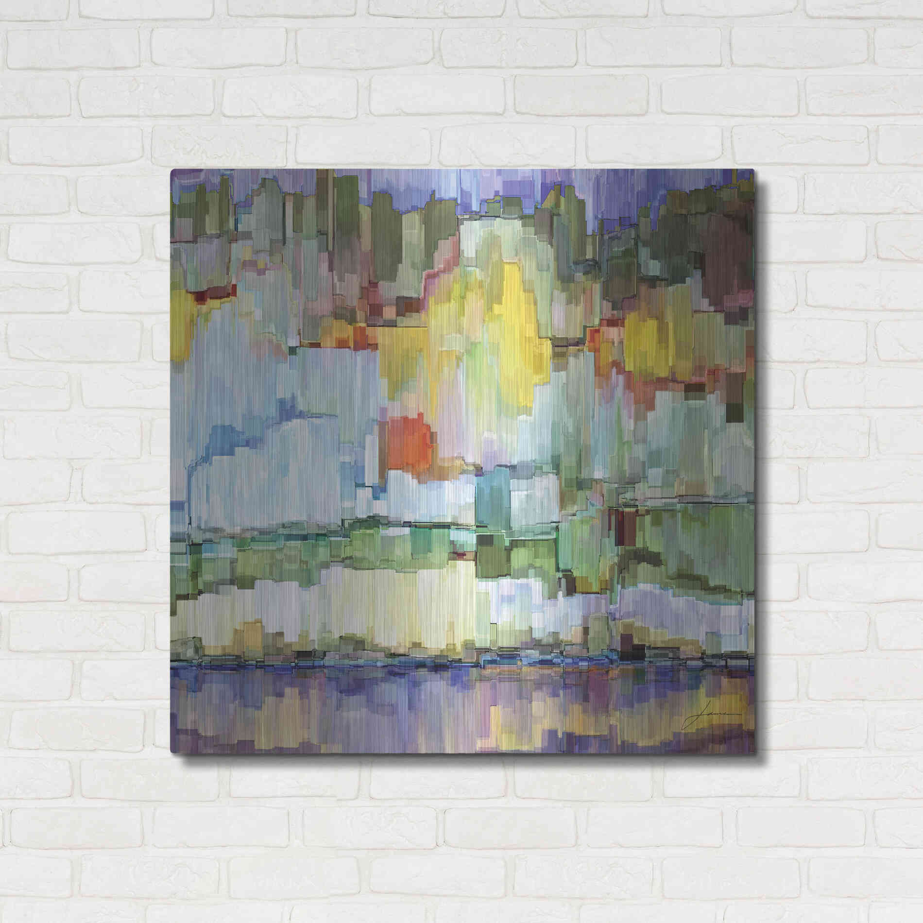 Luxe Metal Art 'Glacier Bay IV' by James Burghardt, Metal Wall Art,36x36