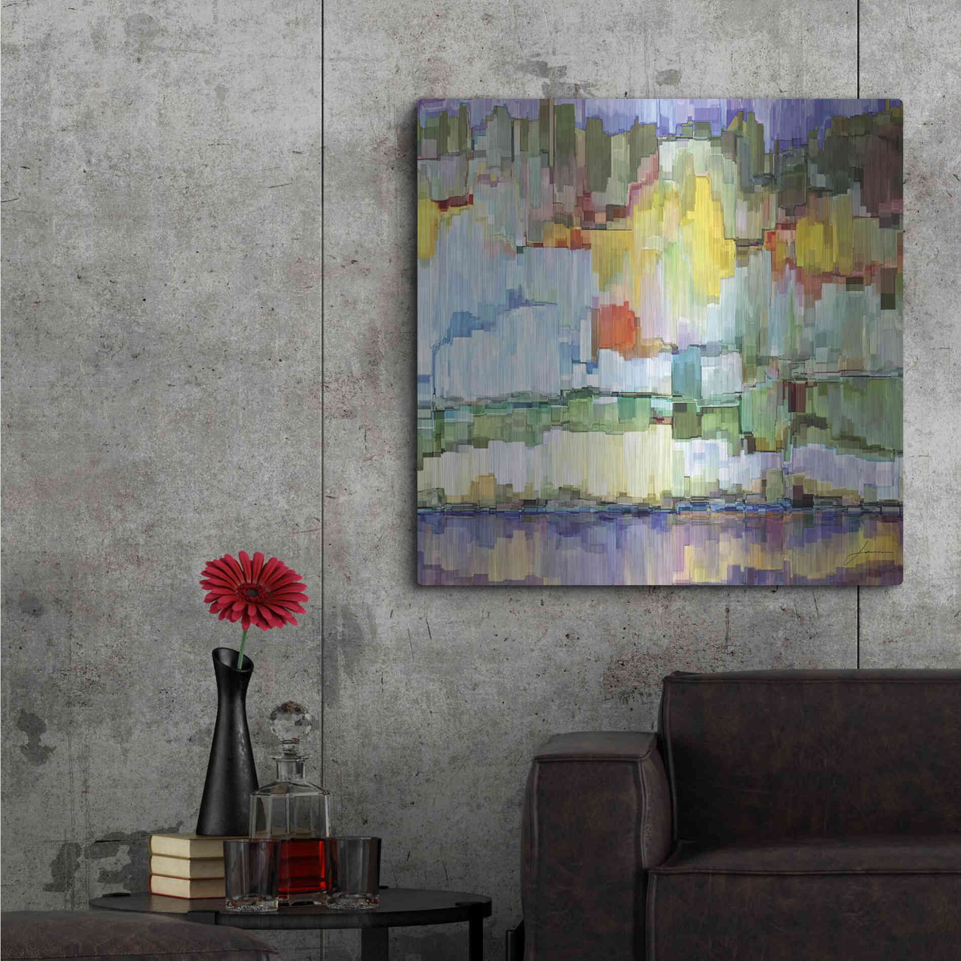 Luxe Metal Art 'Glacier Bay IV' by James Burghardt, Metal Wall Art,36x36