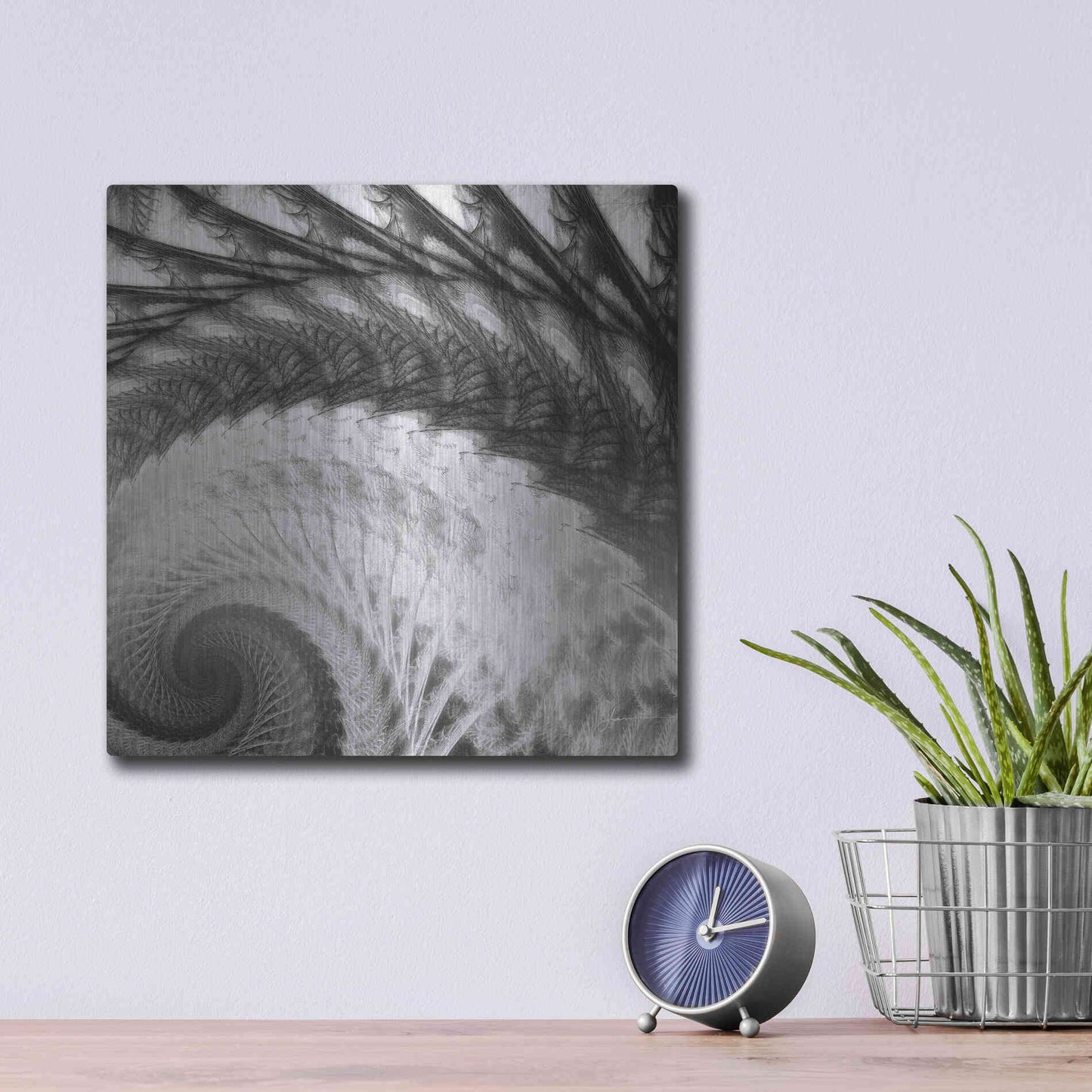 Luxe Metal Art 'Helix I' by James Burghardt, Metal Wall Art,12x12