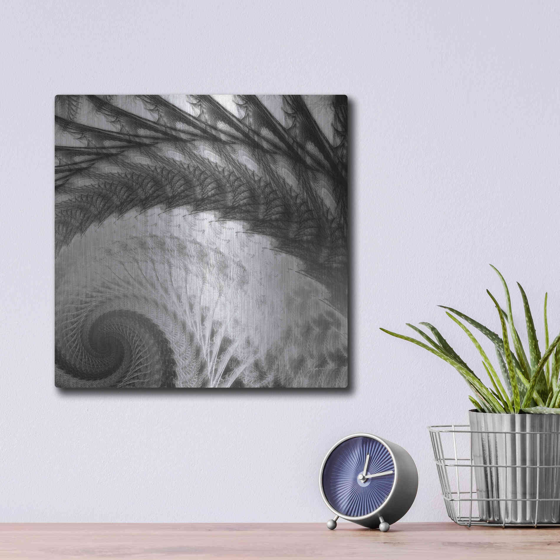 Luxe Metal Art 'Helix I' by James Burghardt, Metal Wall Art,12x12