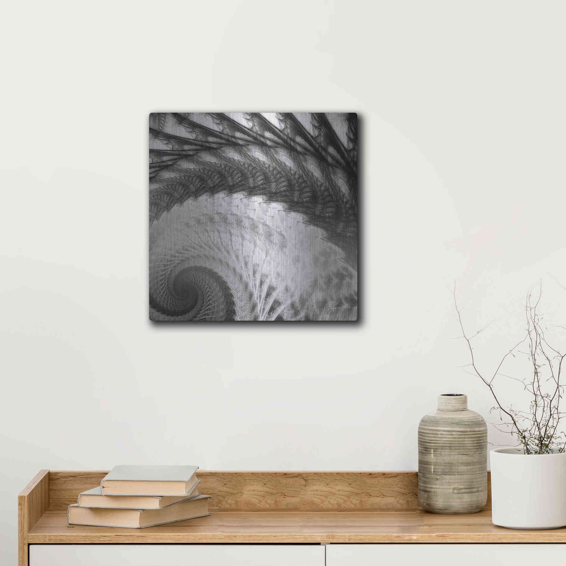 Luxe Metal Art 'Helix I' by James Burghardt, Metal Wall Art,12x12