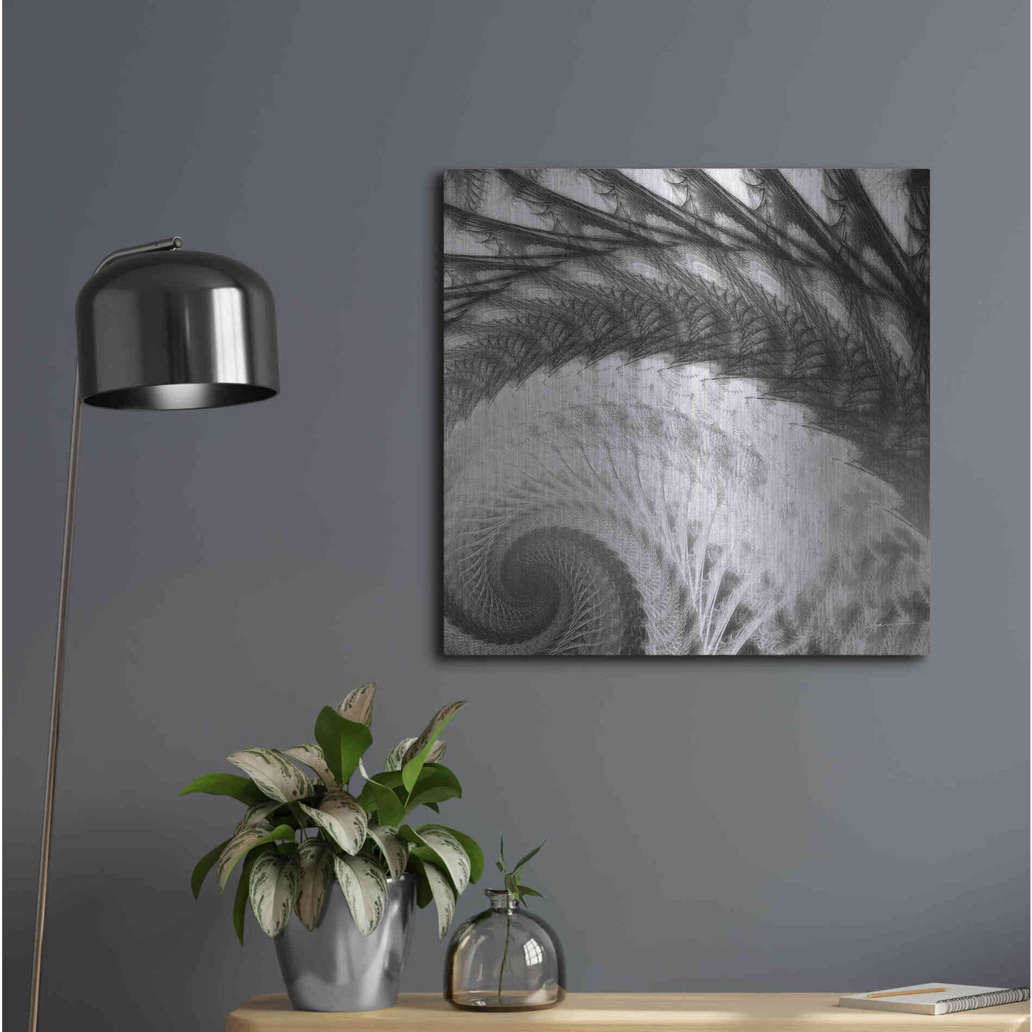 Luxe Metal Art 'Helix I' by James Burghardt, Metal Wall Art,24x24