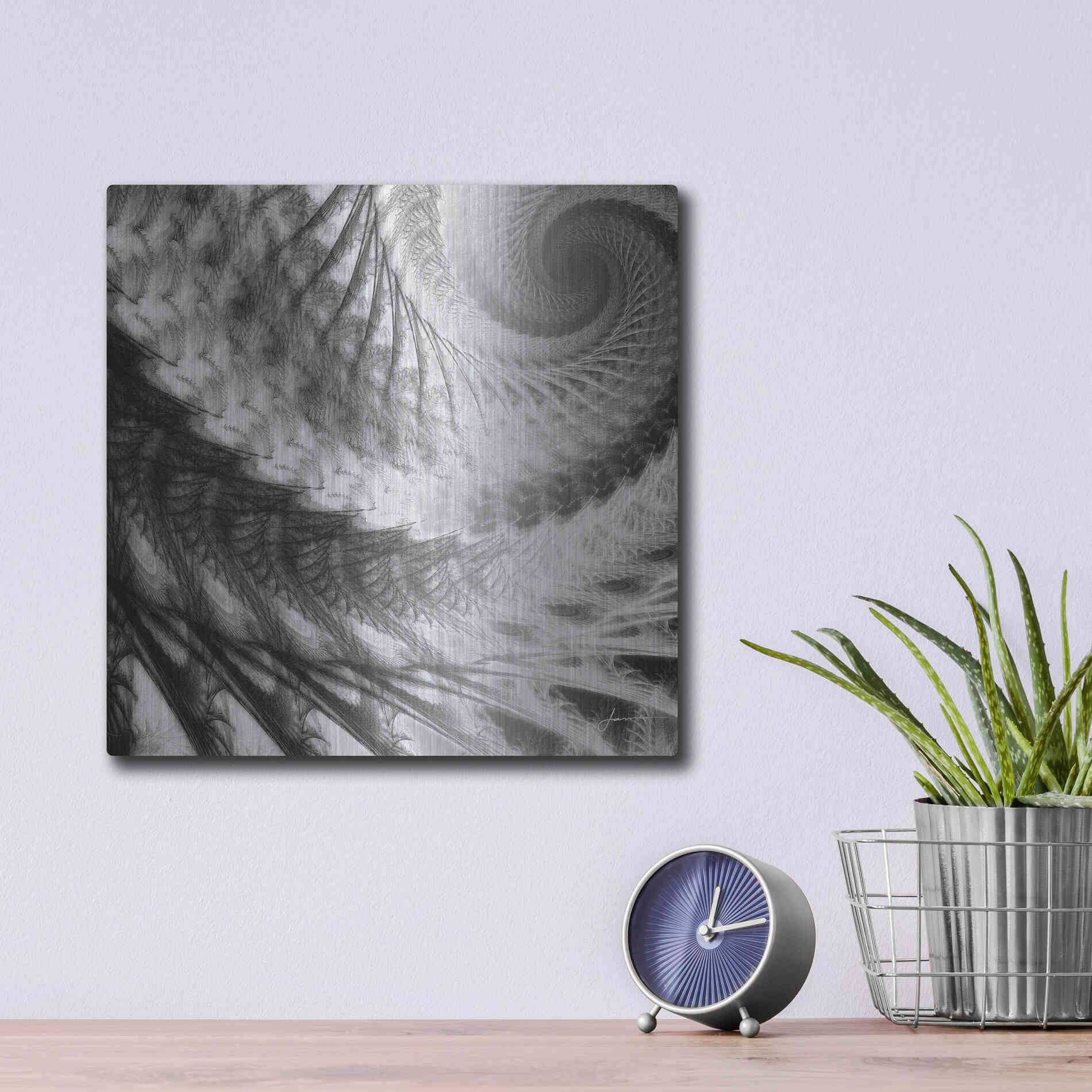 Luxe Metal Art 'Helix II' by James Burghardt, Metal Wall Art,12x12