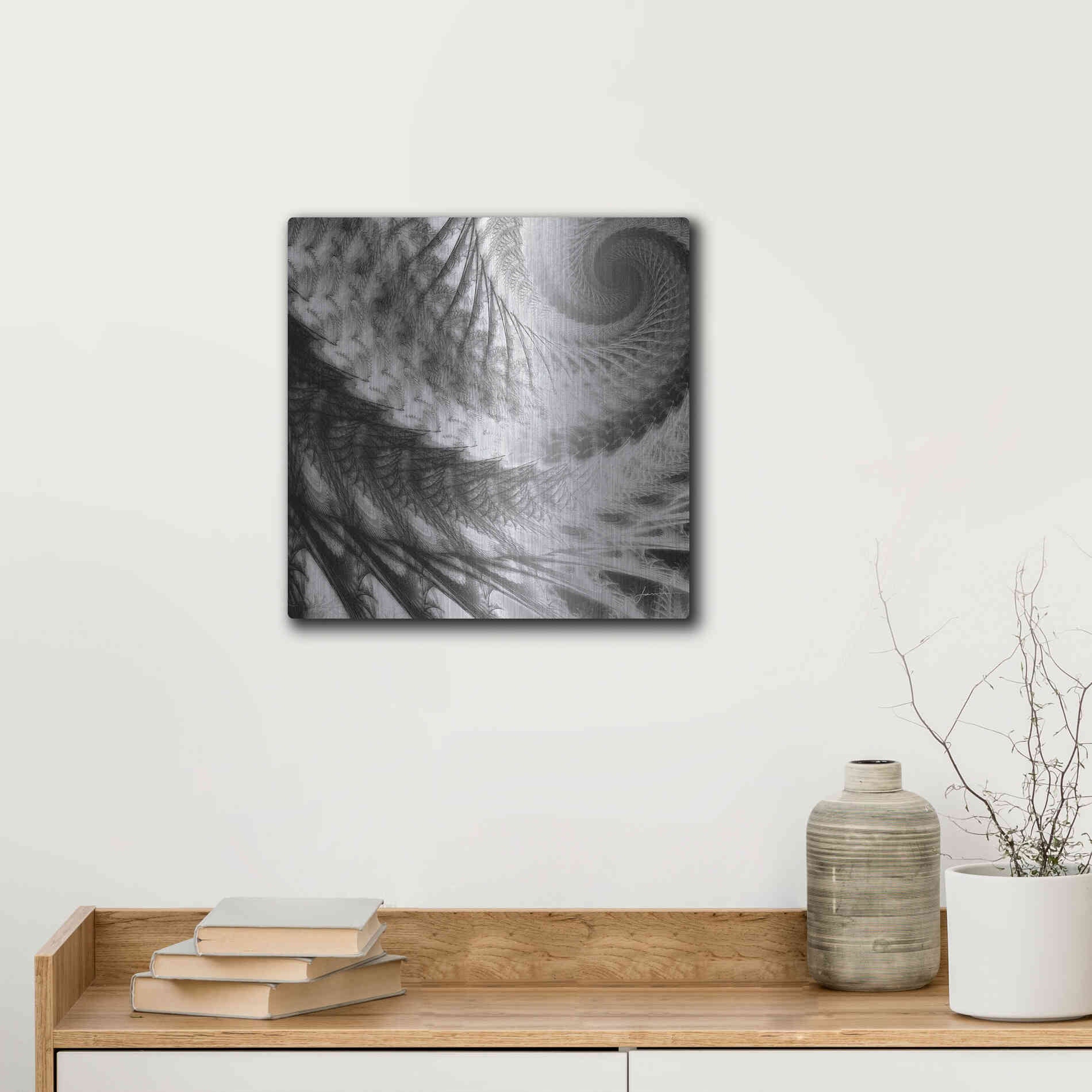 Luxe Metal Art 'Helix II' by James Burghardt, Metal Wall Art,12x12