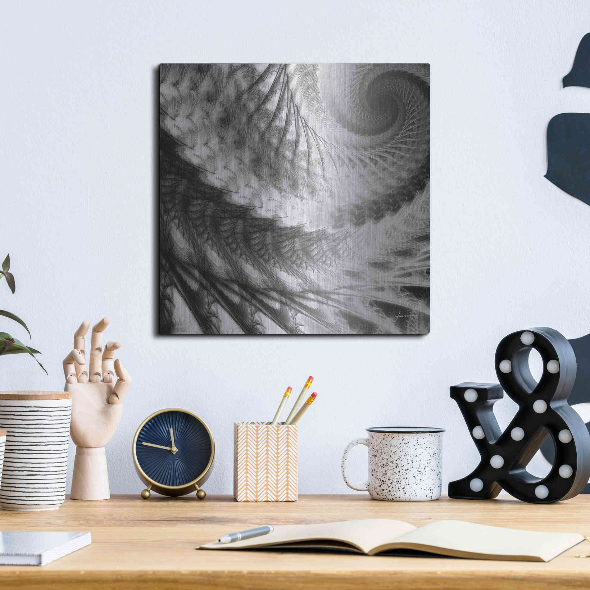 Luxe Metal Art 'Helix II' by James Burghardt, Metal Wall Art,12x12