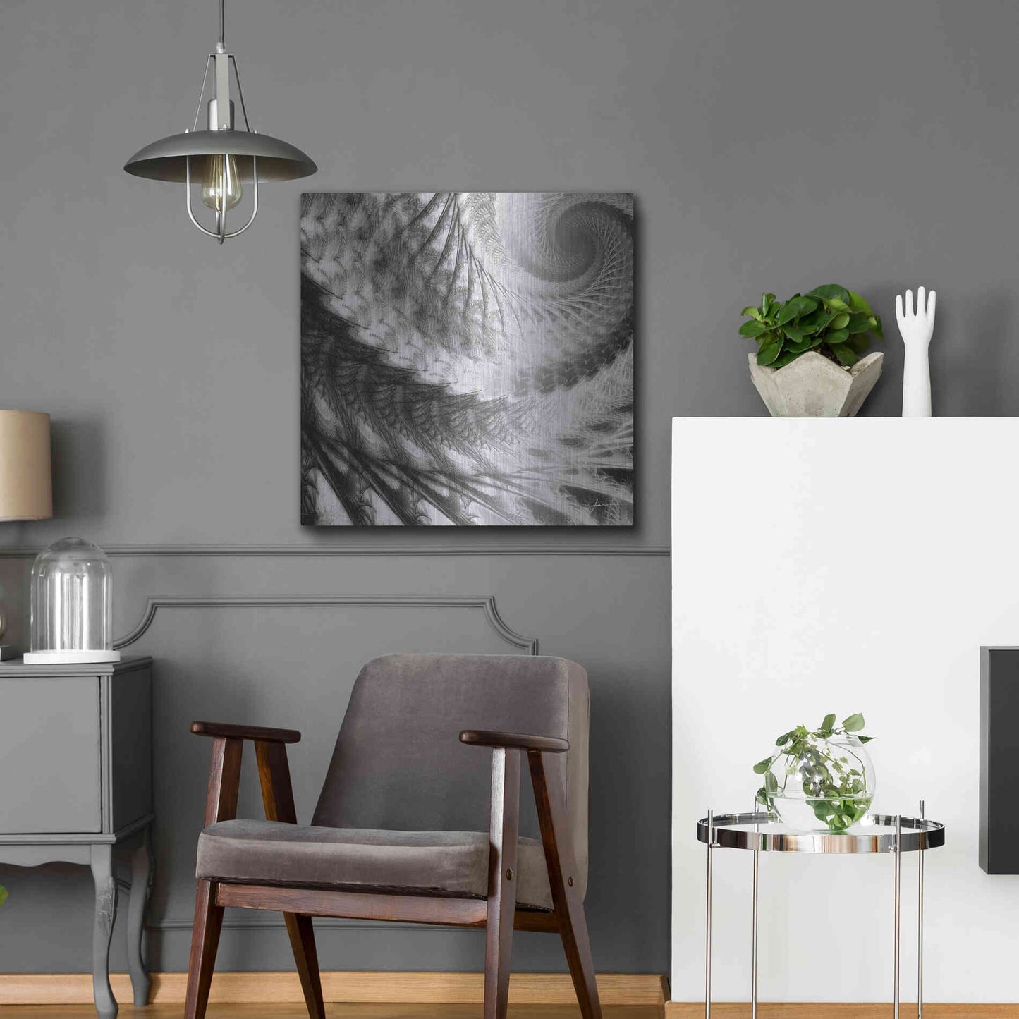 Luxe Metal Art 'Helix II' by James Burghardt, Metal Wall Art,24x24