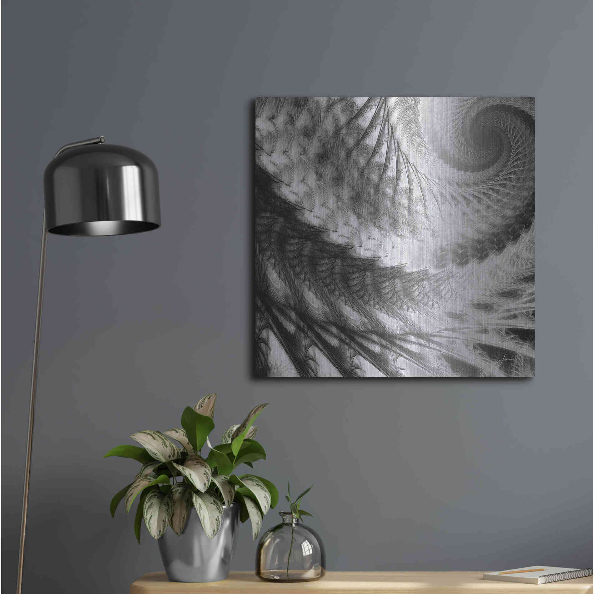 Luxe Metal Art 'Helix II' by James Burghardt, Metal Wall Art,24x24