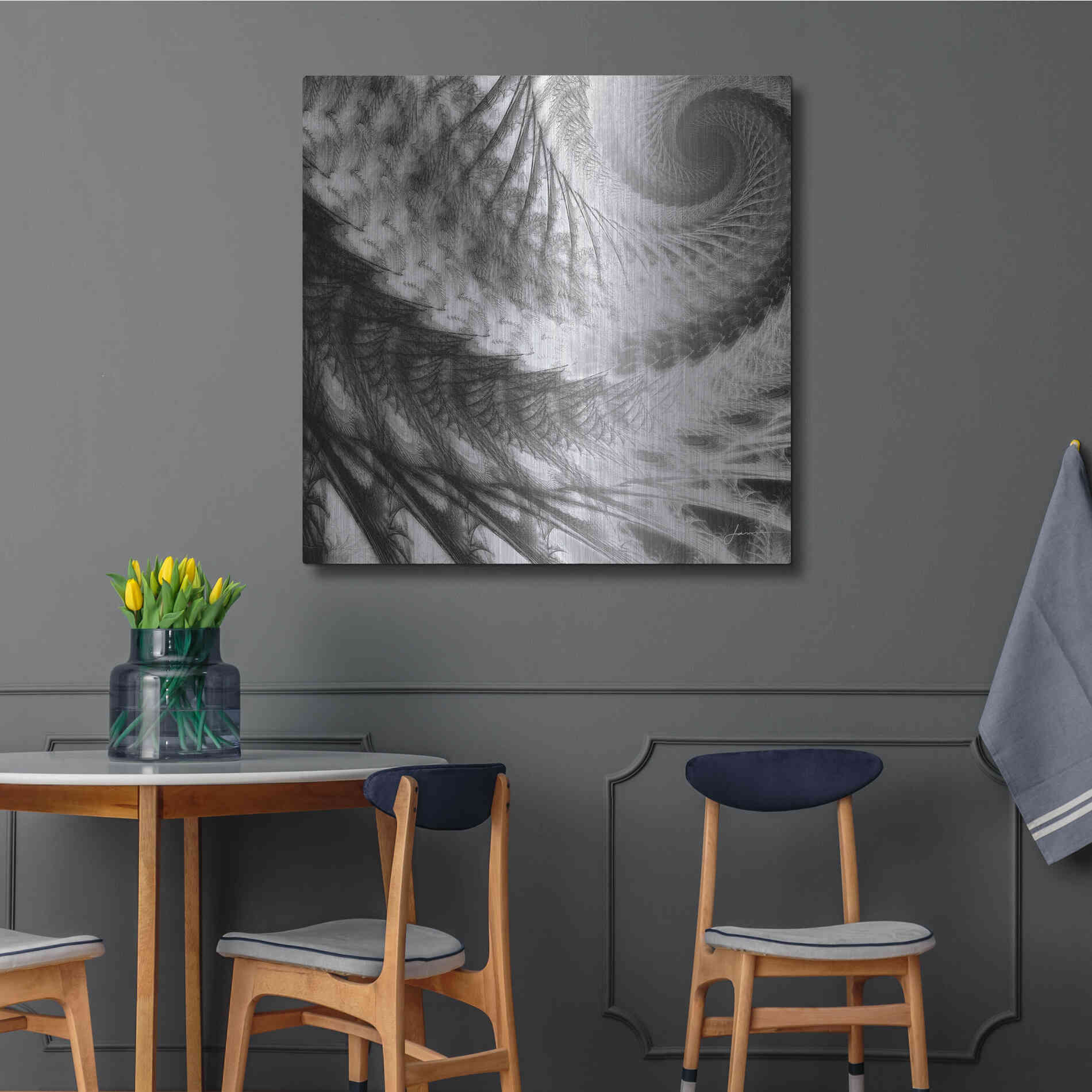 Luxe Metal Art 'Helix II' by James Burghardt, Metal Wall Art,36x36