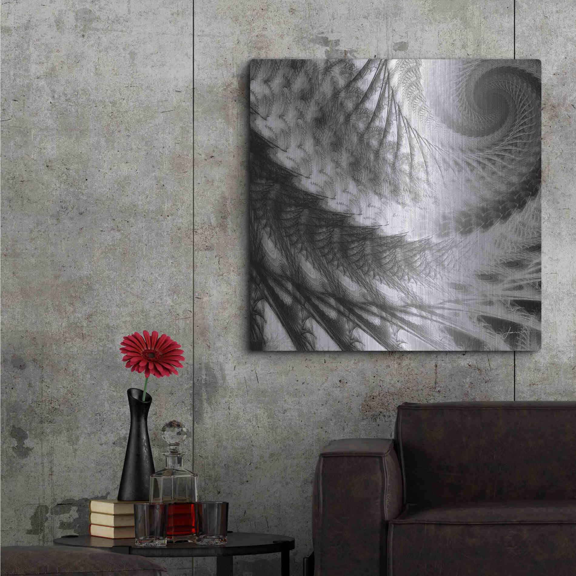Luxe Metal Art 'Helix II' by James Burghardt, Metal Wall Art,36x36