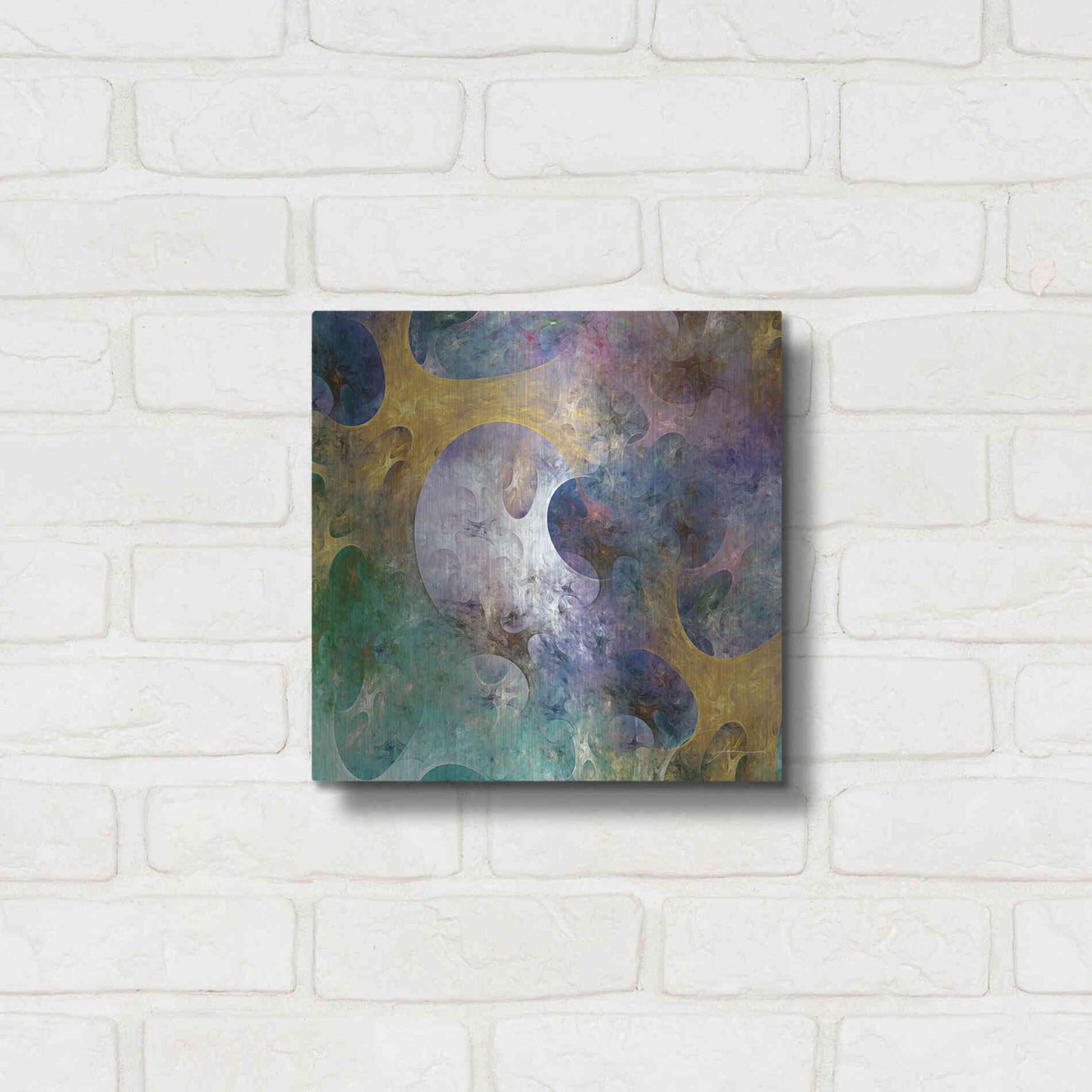 Luxe Metal Art 'Lunar Tiles I' by James Burghardt, Metal Wall Art,12x12