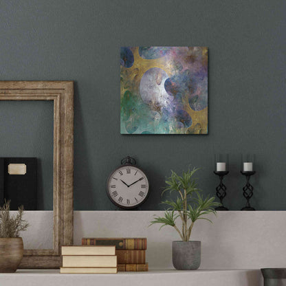 Luxe Metal Art 'Lunar Tiles I' by James Burghardt, Metal Wall Art,12x12