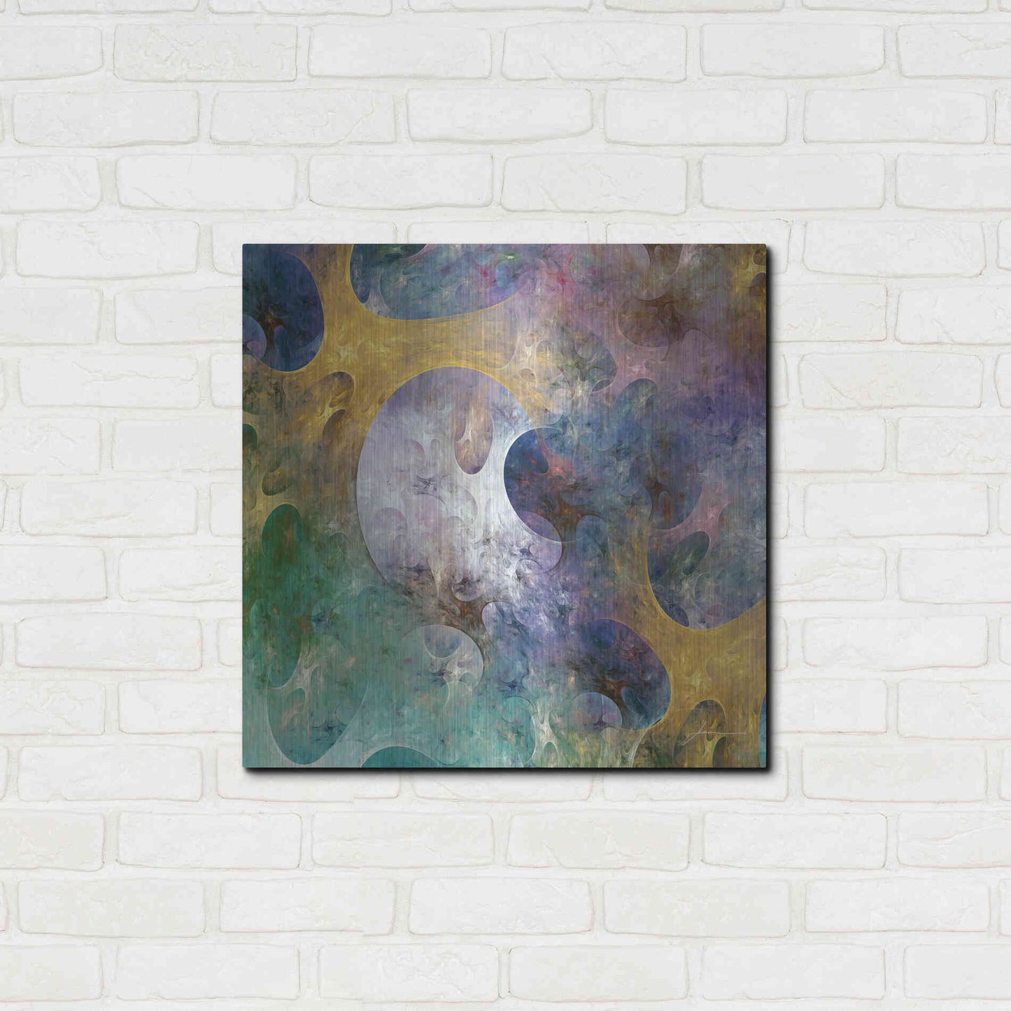 Luxe Metal Art 'Lunar Tiles I' by James Burghardt, Metal Wall Art,24x24