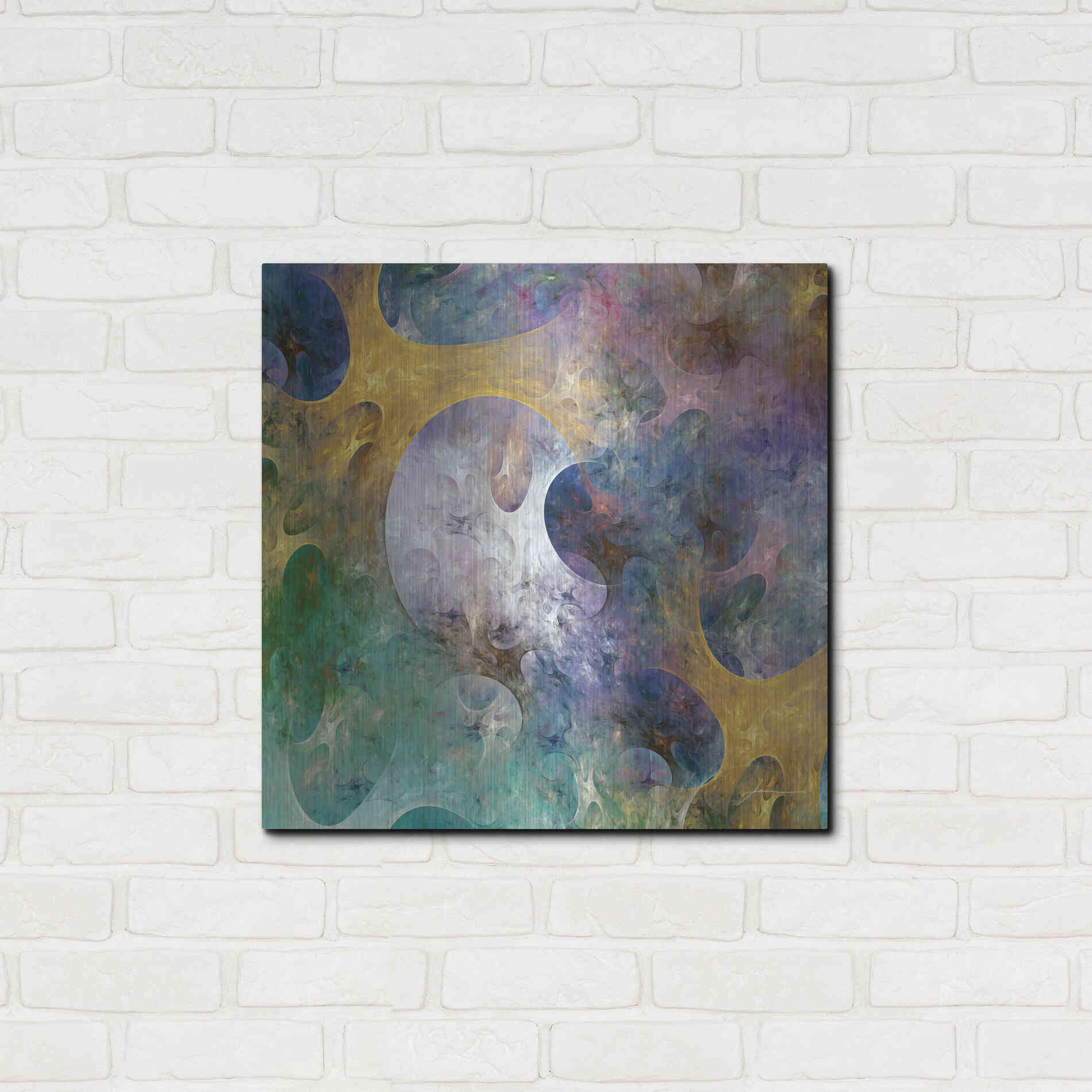 Luxe Metal Art 'Lunar Tiles I' by James Burghardt, Metal Wall Art,24x24