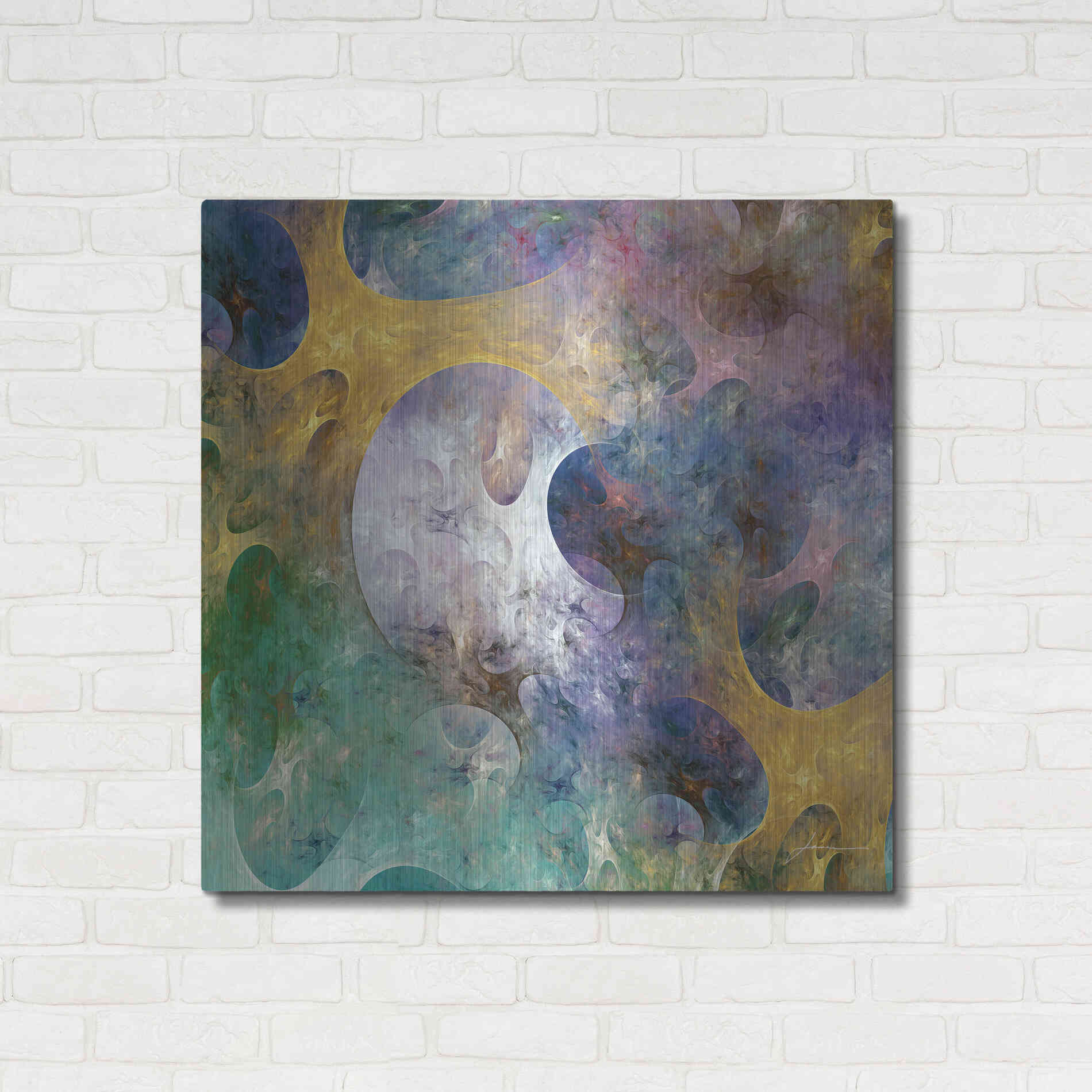 Luxe Metal Art 'Lunar Tiles I' by James Burghardt, Metal Wall Art,36x36