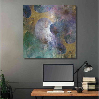 Luxe Metal Art 'Lunar Tiles I' by James Burghardt, Metal Wall Art,36x36