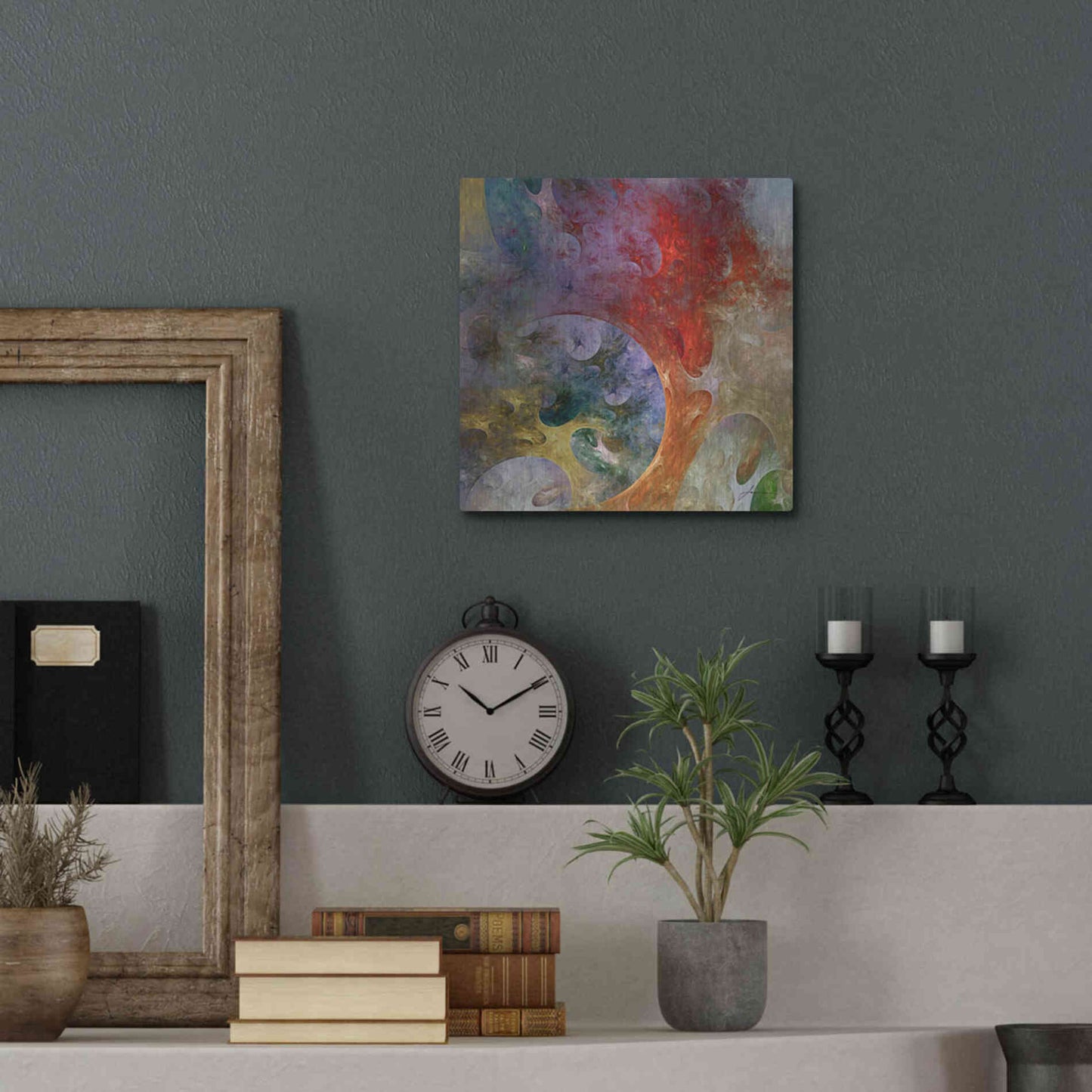 Luxe Metal Art 'Lunar Tiles II' by James Burghardt, Metal Wall Art,12x12