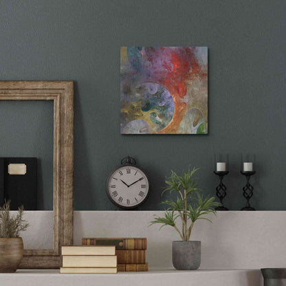 Luxe Metal Art 'Lunar Tiles II' by James Burghardt, Metal Wall Art,12x12