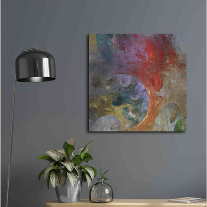 Luxe Metal Art 'Lunar Tiles II' by James Burghardt, Metal Wall Art,24x24