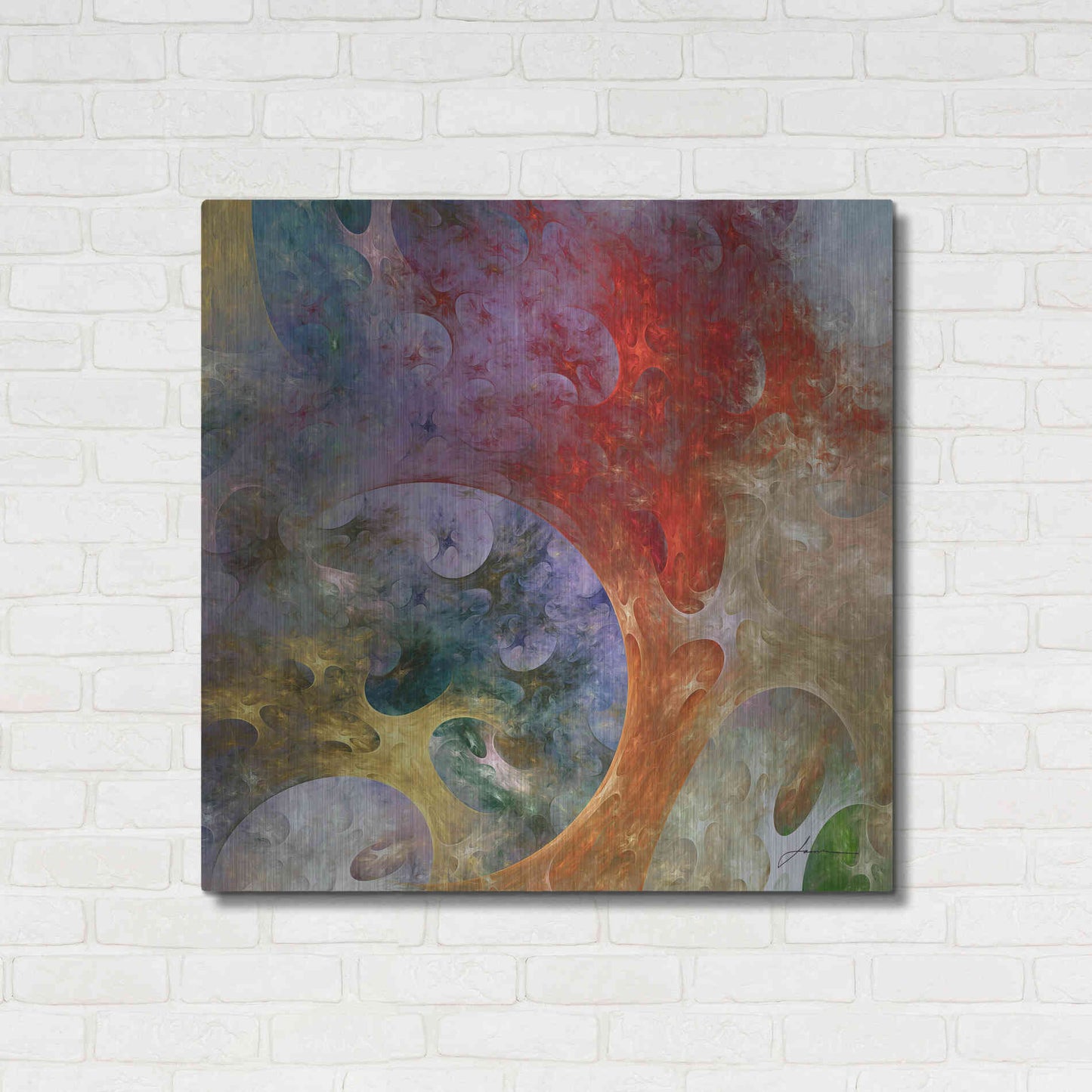 Luxe Metal Art 'Lunar Tiles II' by James Burghardt, Metal Wall Art,36x36