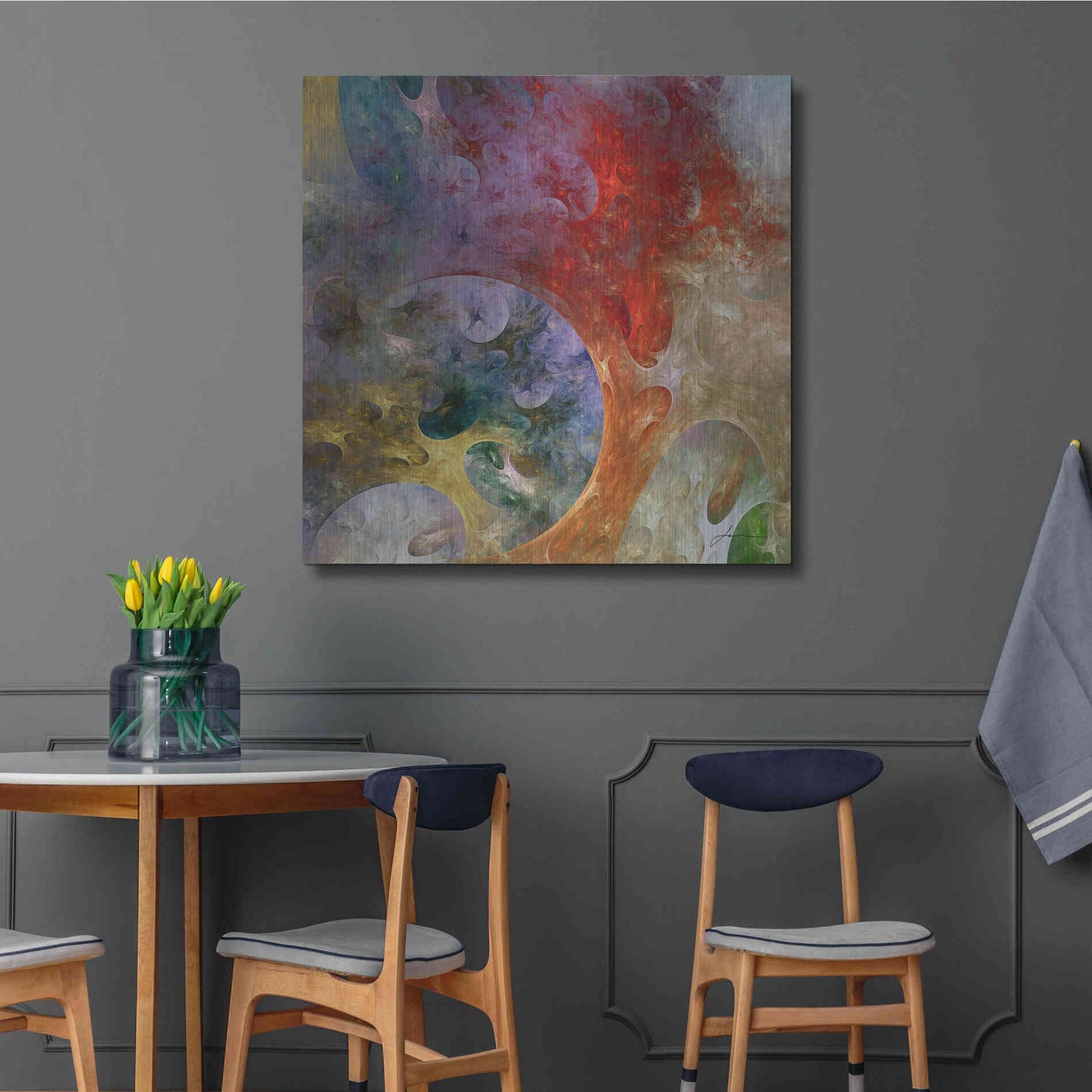 Luxe Metal Art 'Lunar Tiles II' by James Burghardt, Metal Wall Art,36x36