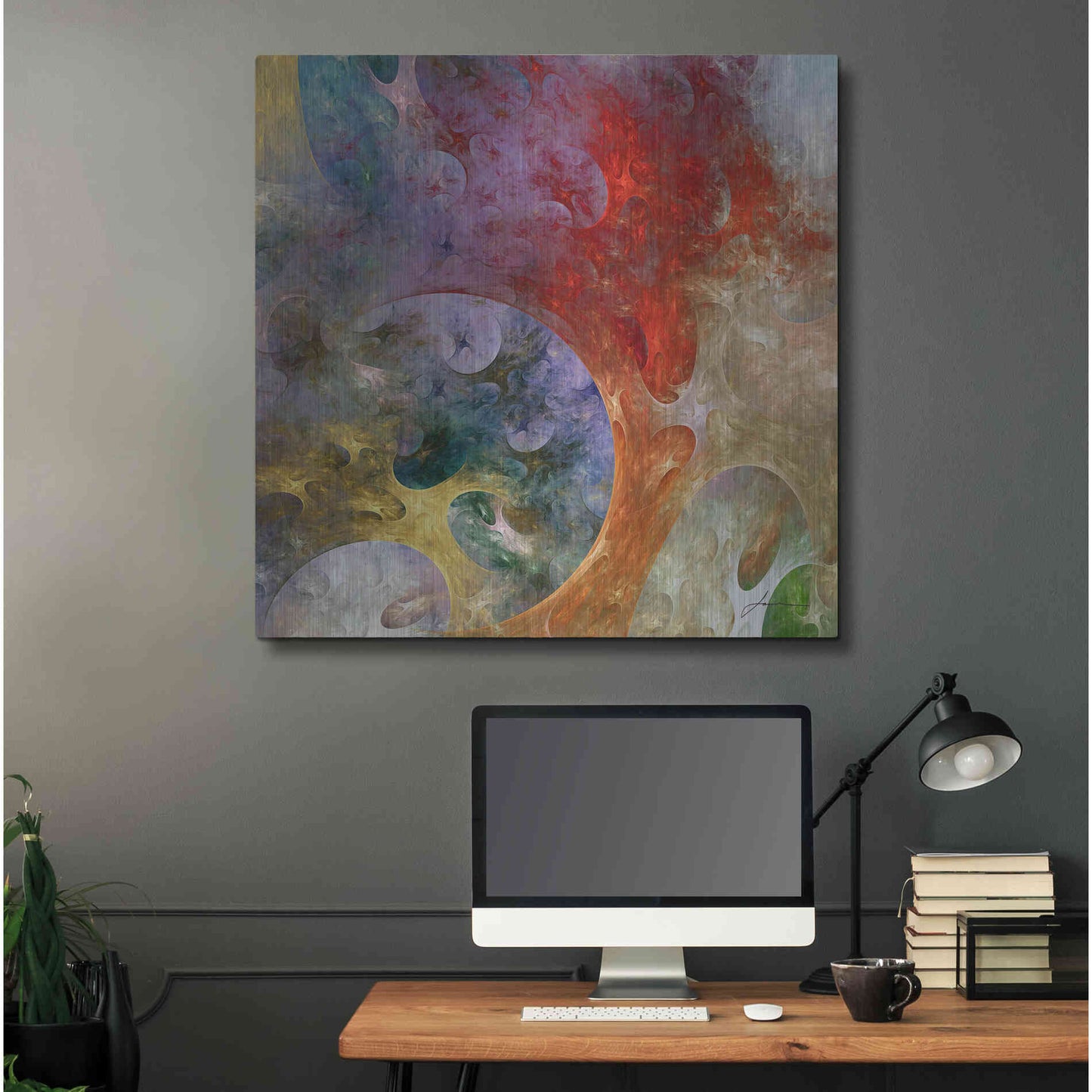 Luxe Metal Art 'Lunar Tiles II' by James Burghardt, Metal Wall Art,36x36