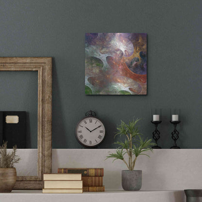 Luxe Metal Art 'Lunar Tiles III' by James Burghardt, Metal Wall Art,12x12