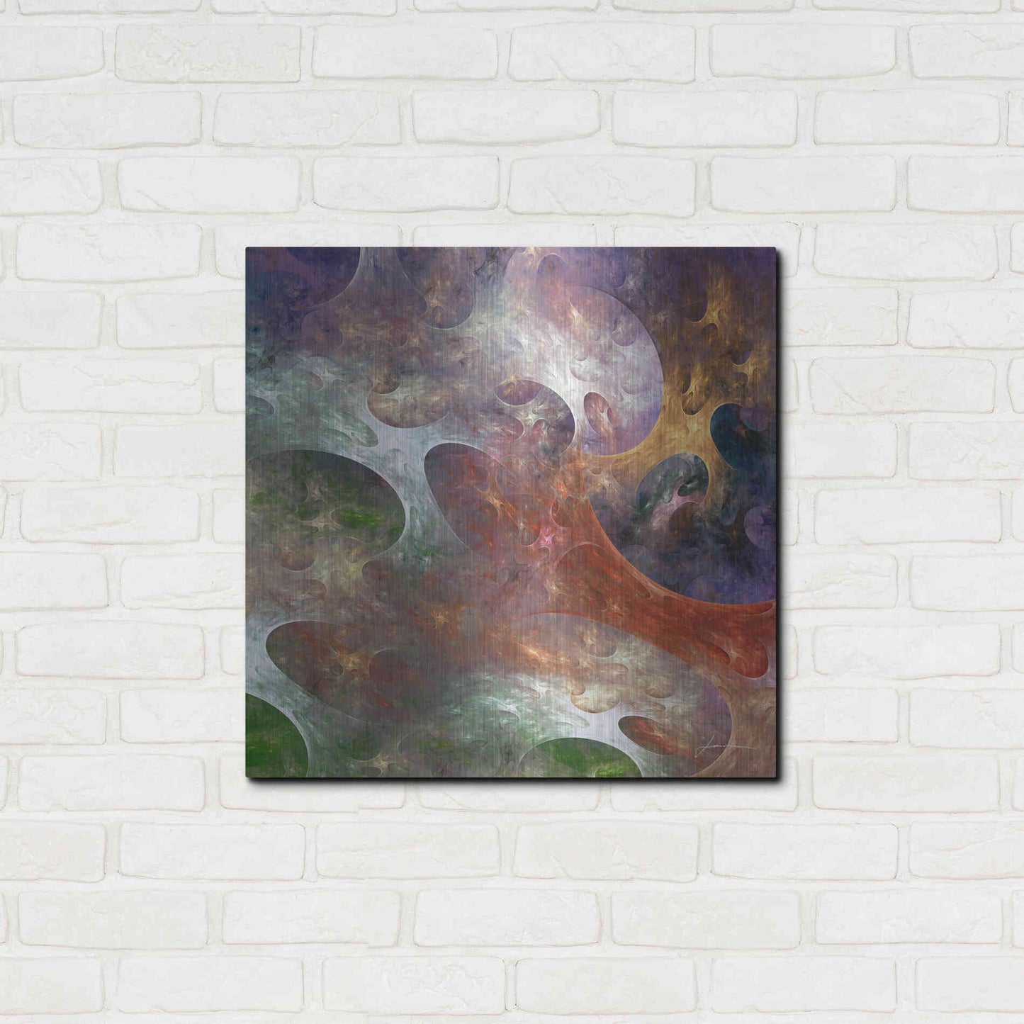 Luxe Metal Art 'Lunar Tiles III' by James Burghardt, Metal Wall Art,24x24