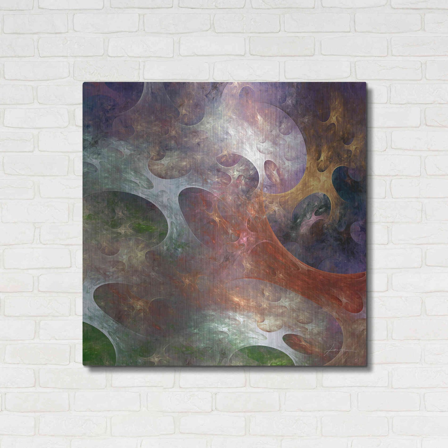 Luxe Metal Art 'Lunar Tiles III' by James Burghardt, Metal Wall Art,36x36