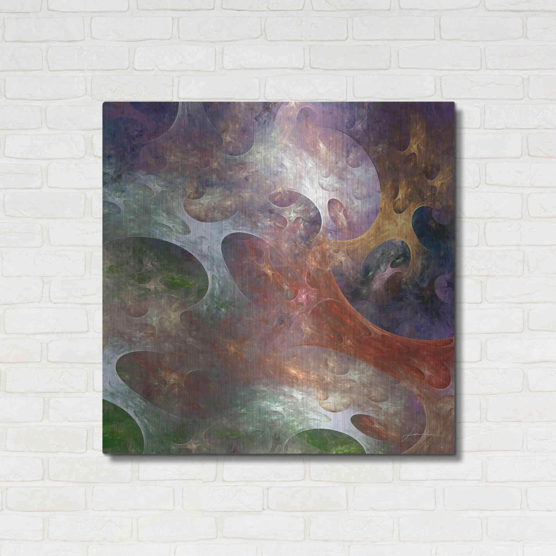 Luxe Metal Art 'Lunar Tiles III' by James Burghardt, Metal Wall Art,36x36