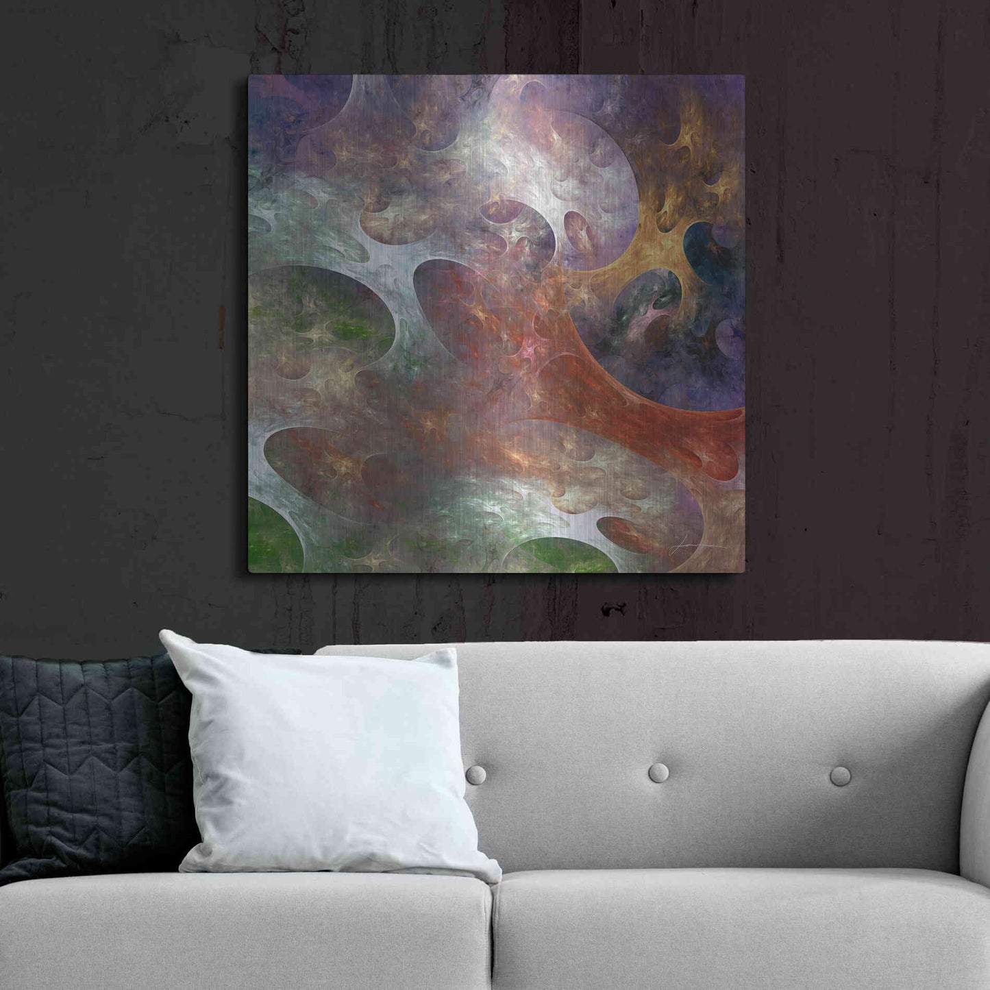 Luxe Metal Art 'Lunar Tiles III' by James Burghardt, Metal Wall Art,36x36