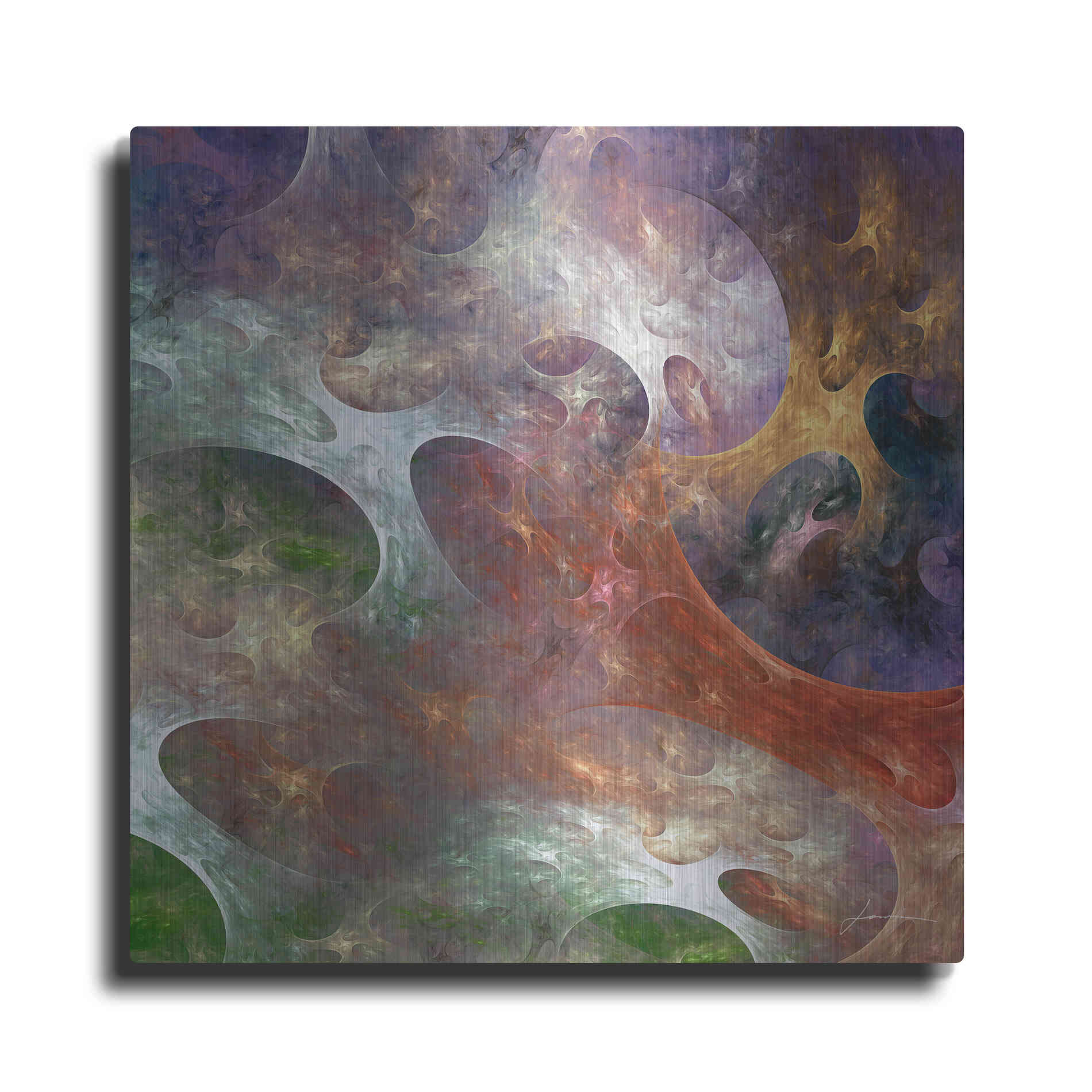 Luxe Metal Art 'Lunar Tiles III' by James Burghardt, Metal Wall Art