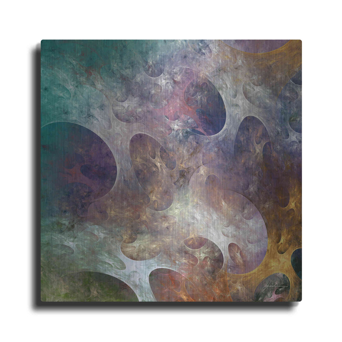 Luxe Metal Art 'Lunar Tiles IV' by James Burghardt, Metal Wall Art