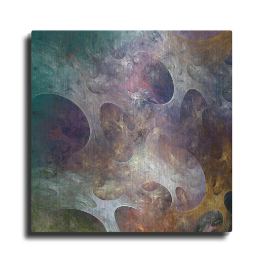 Luxe Metal Art 'Lunar Tiles IV' by James Burghardt, Metal Wall Art