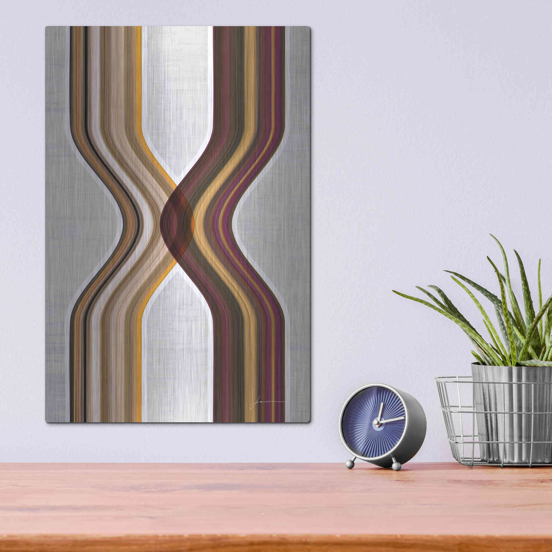 Luxe Metal Art 'Modern Dance II' by James Burghardt, Metal Wall Art,12x16