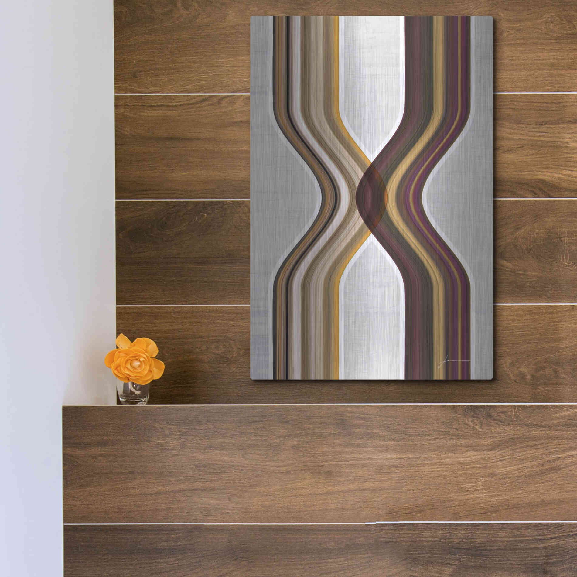 Luxe Metal Art 'Modern Dance II' by James Burghardt, Metal Wall Art,12x16