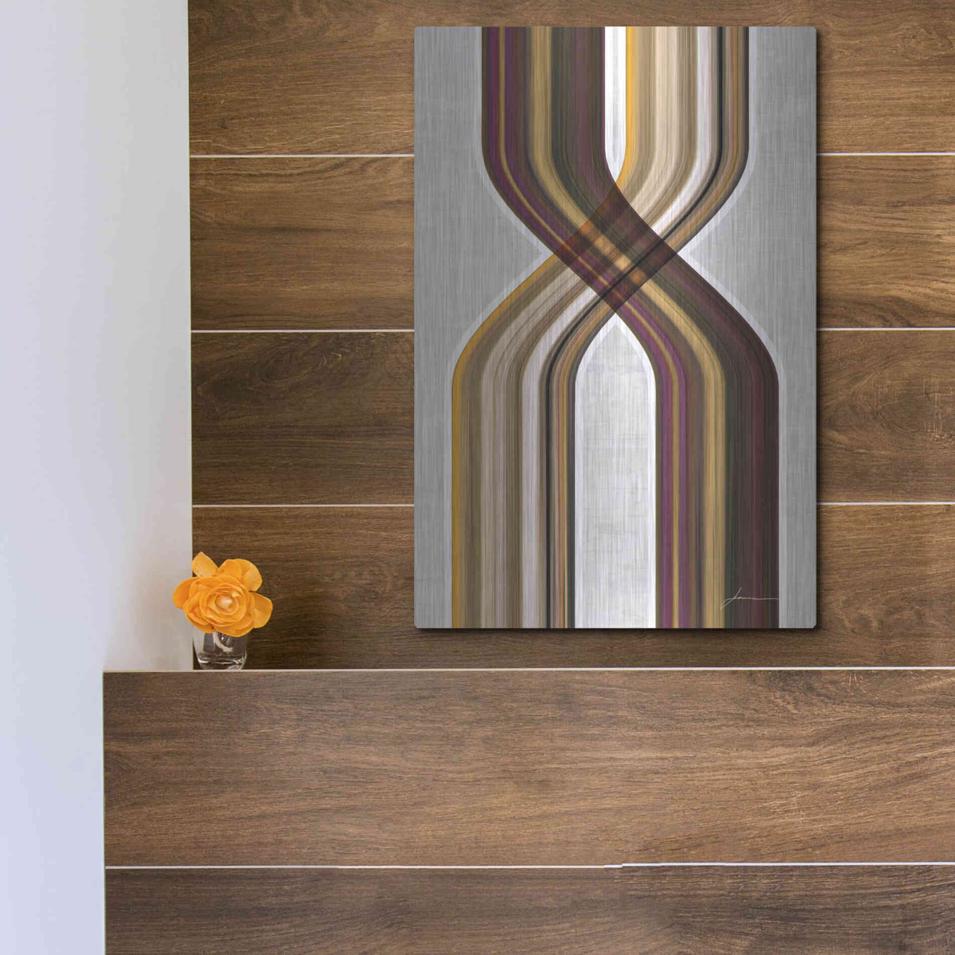 Luxe Metal Art 'Modern Dance III' by James Burghardt, Metal Wall Art,12x16