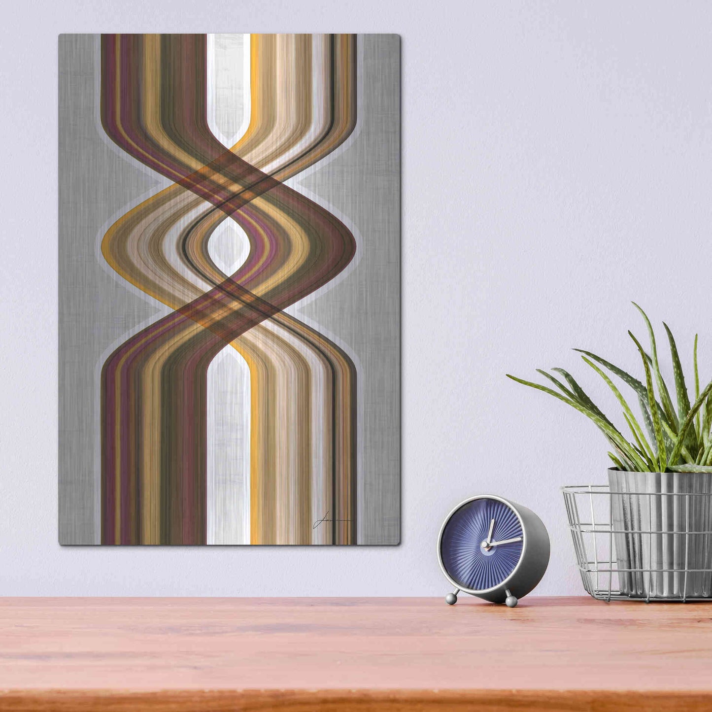 Luxe Metal Art 'Modern Dance V' by James Burghardt, Metal Wall Art,12x16