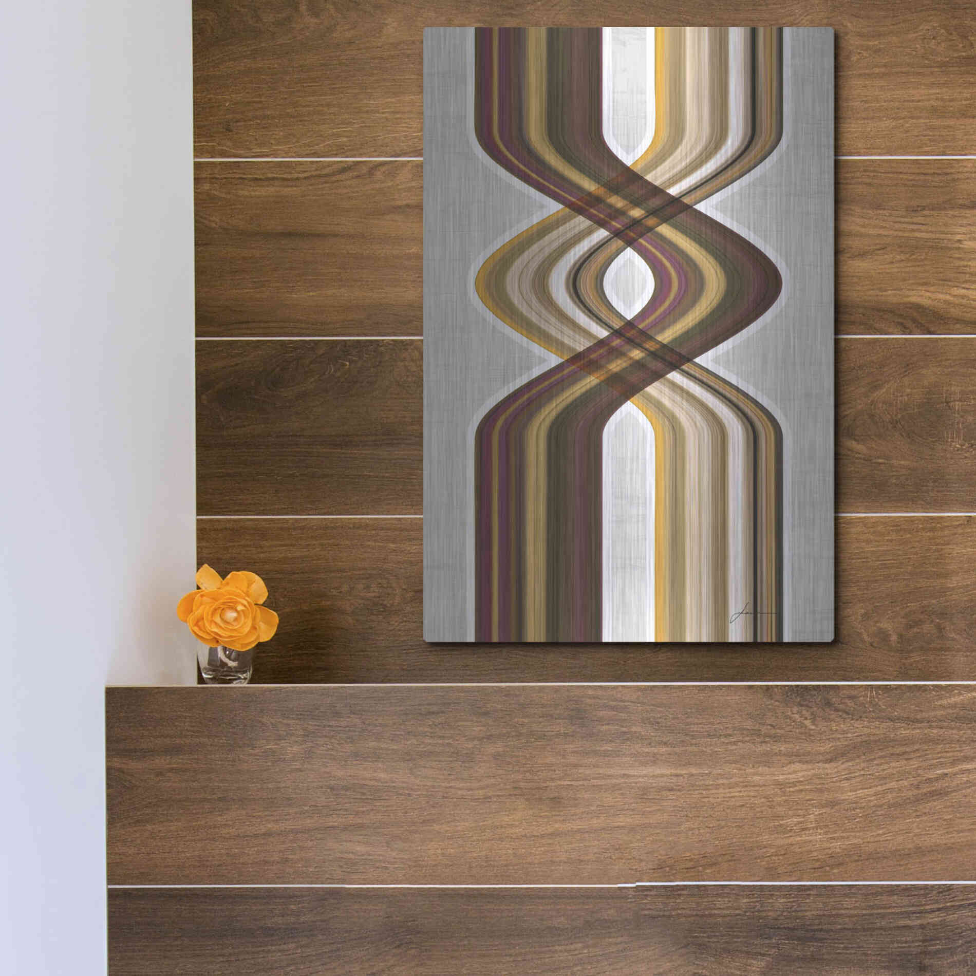 Luxe Metal Art 'Modern Dance V' by James Burghardt, Metal Wall Art,12x16