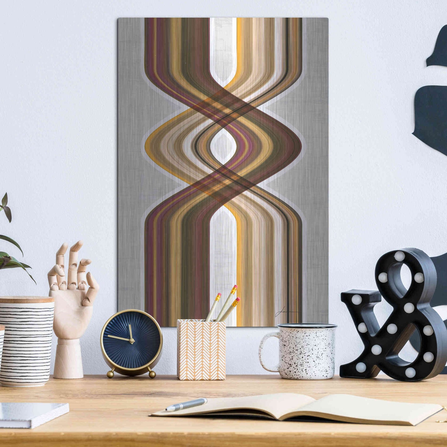 Luxe Metal Art 'Modern Dance V' by James Burghardt, Metal Wall Art,12x16