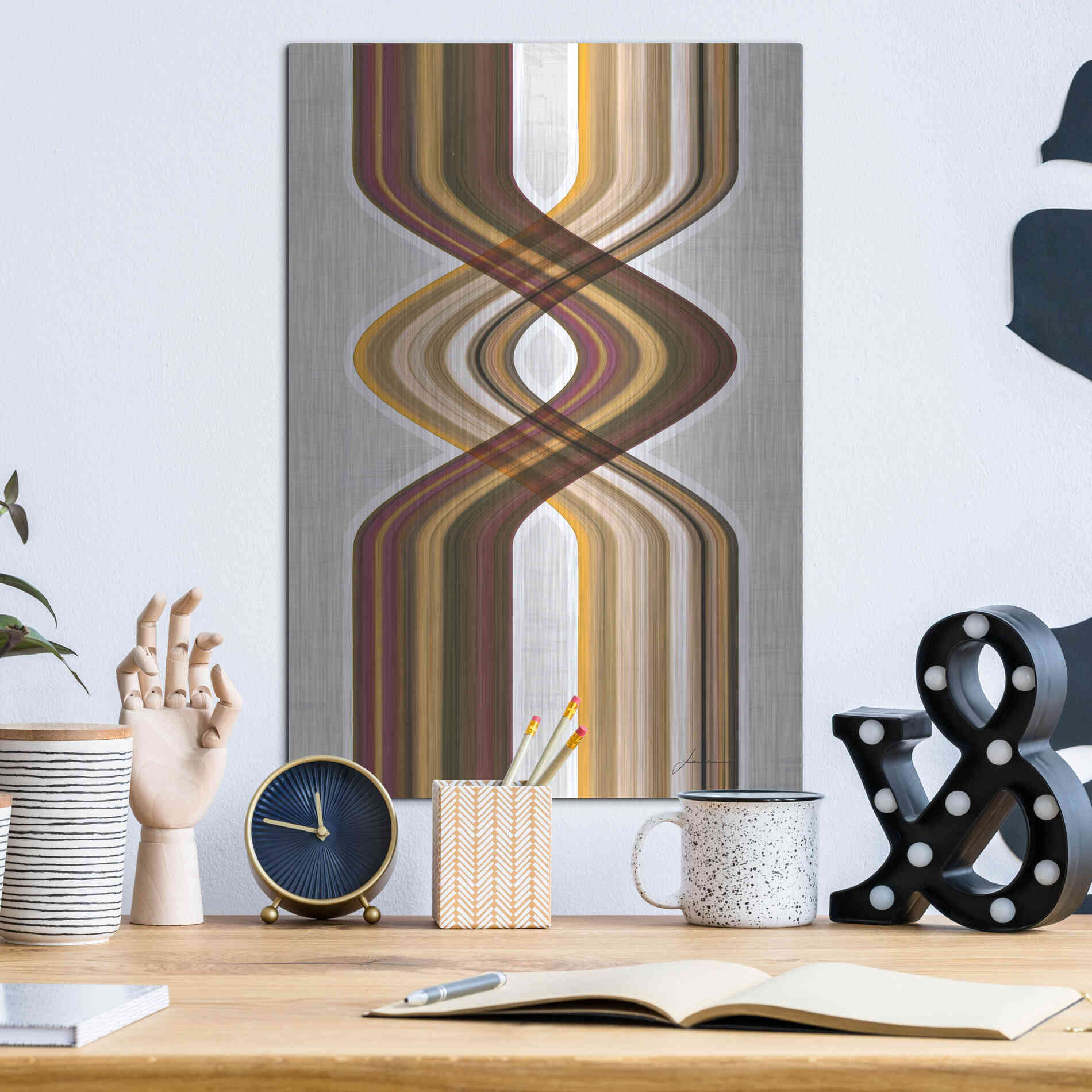 Luxe Metal Art 'Modern Dance V' by James Burghardt, Metal Wall Art,12x16