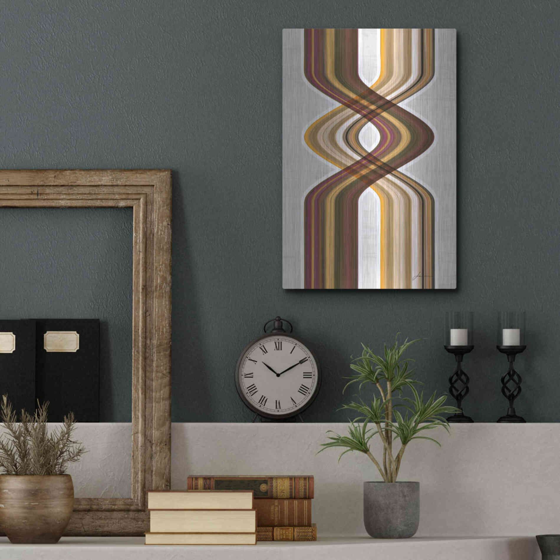 Luxe Metal Art 'Modern Dance V' by James Burghardt, Metal Wall Art,12x16