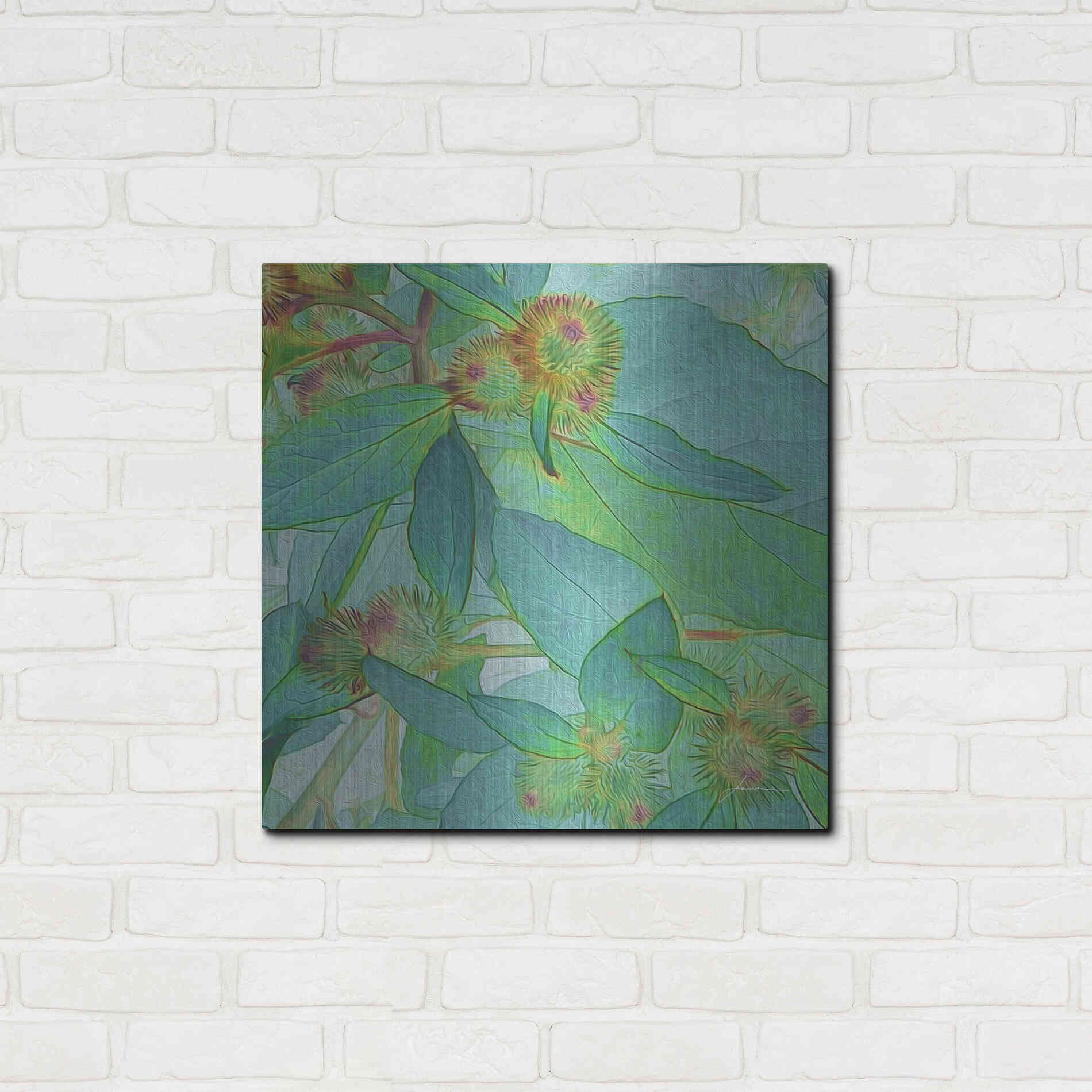 Luxe Metal Art 'Prickley Tiles I' by James Burghardt, Metal Wall Art,24x24