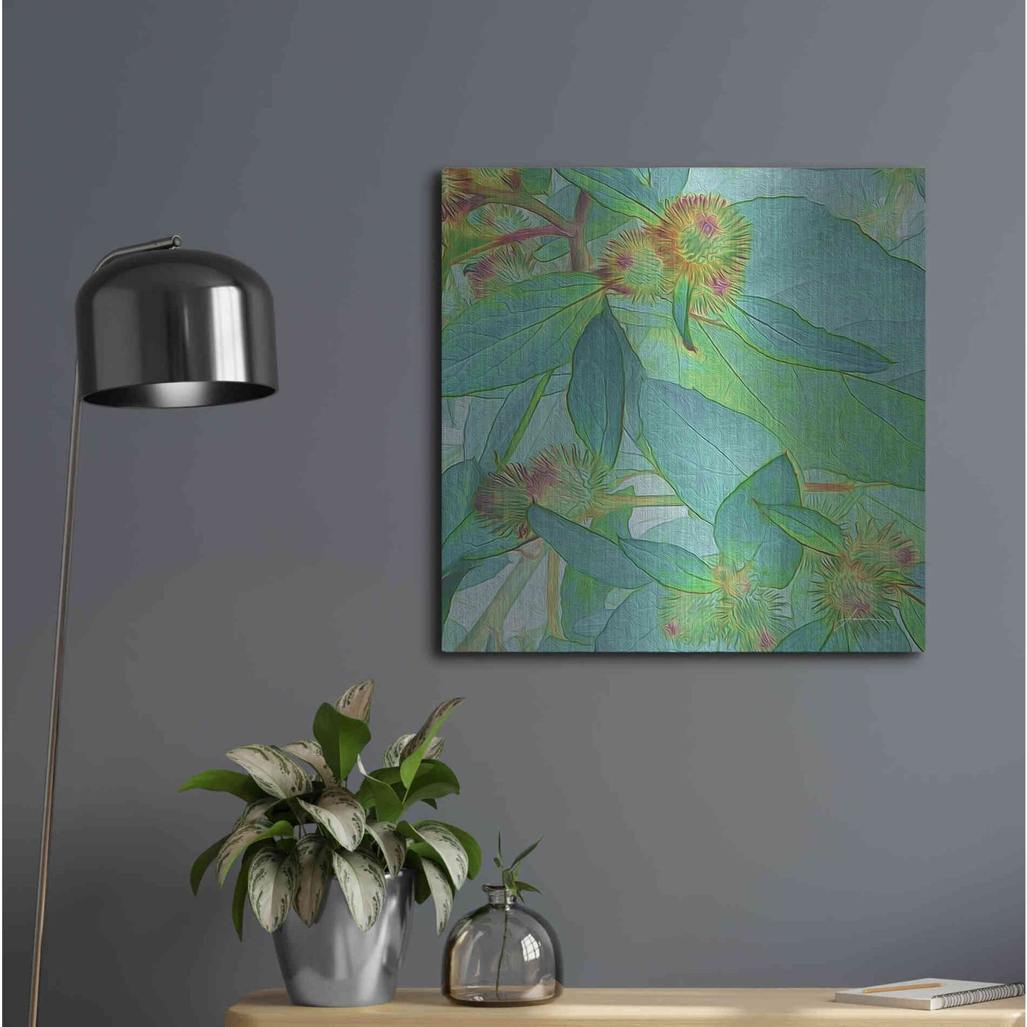 Luxe Metal Art 'Prickley Tiles I' by James Burghardt, Metal Wall Art,24x24