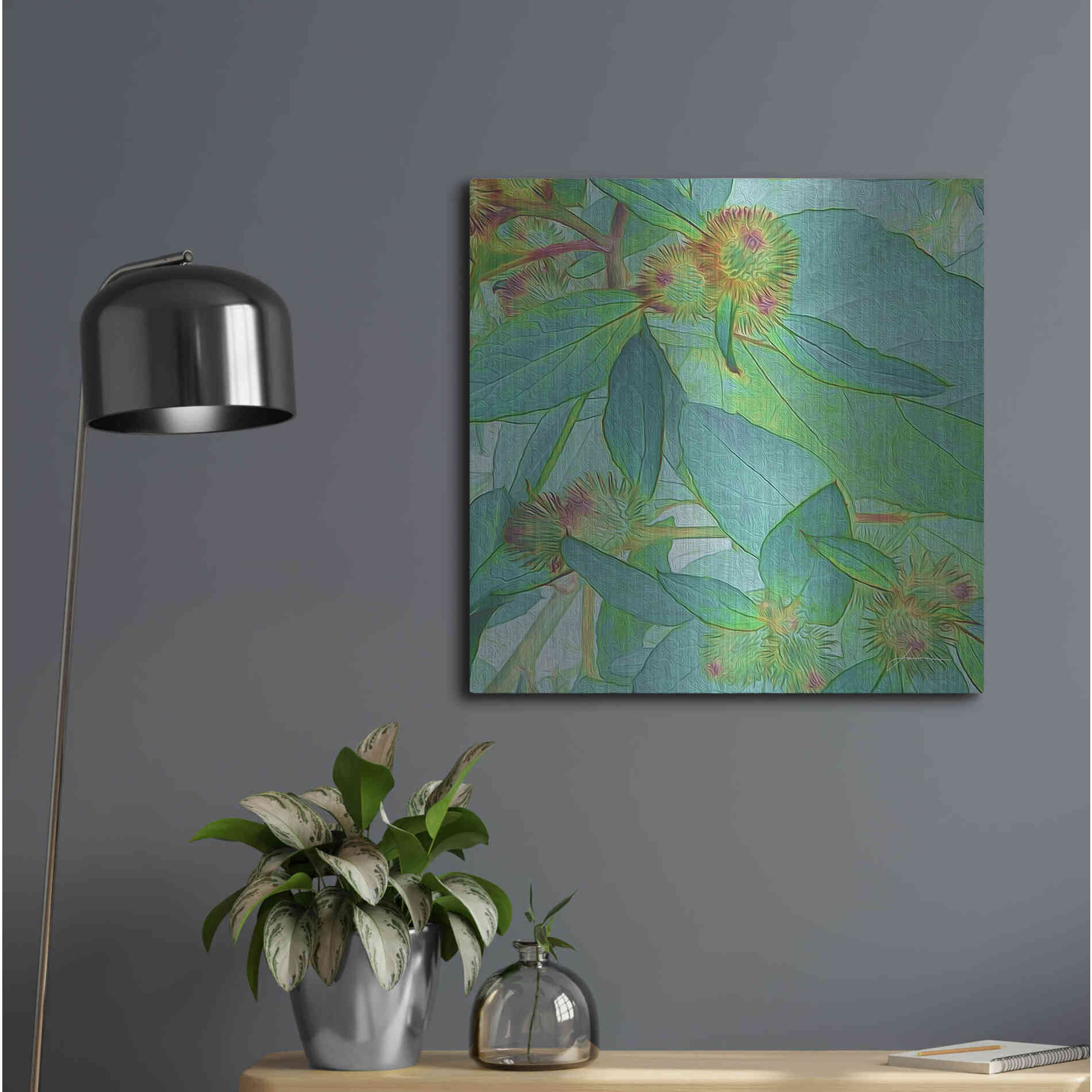 Luxe Metal Art 'Prickley Tiles I' by James Burghardt, Metal Wall Art,24x24