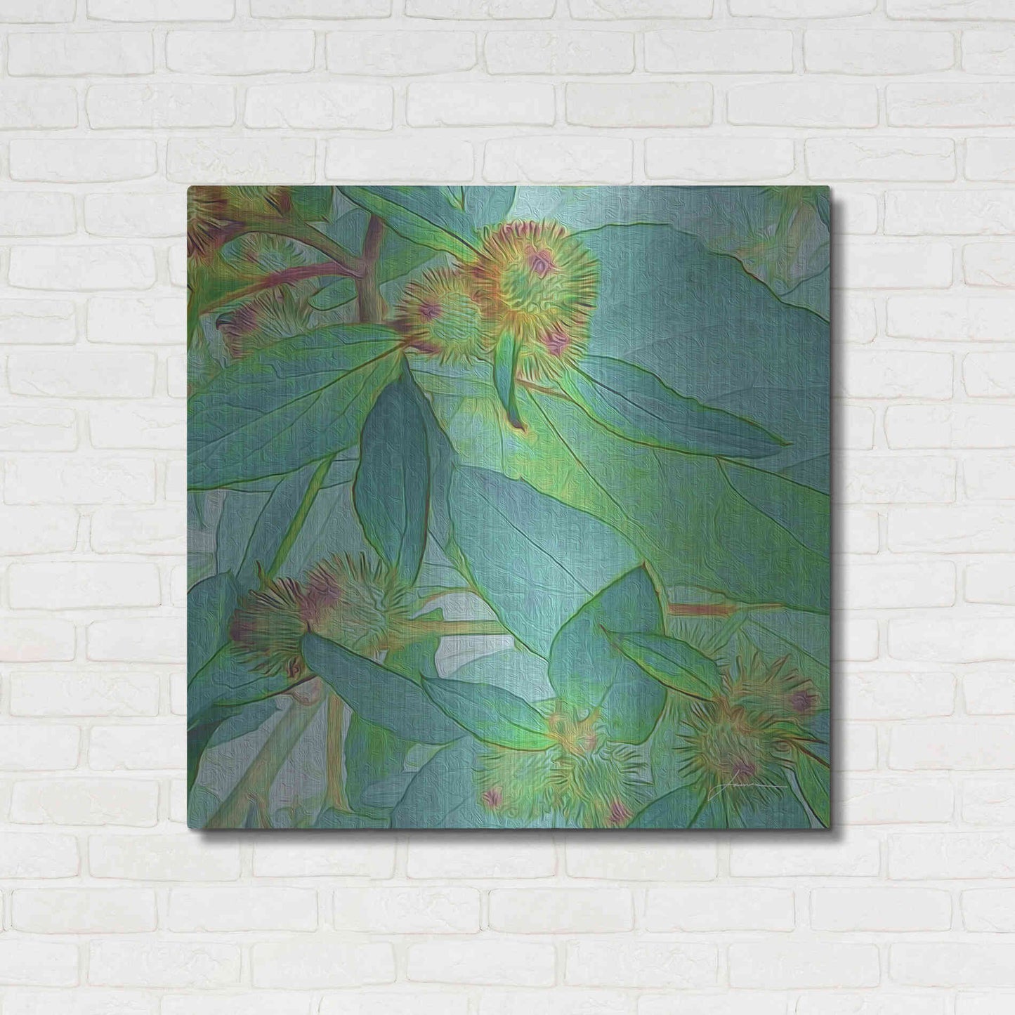 Luxe Metal Art 'Prickley Tiles I' by James Burghardt, Metal Wall Art,36x36