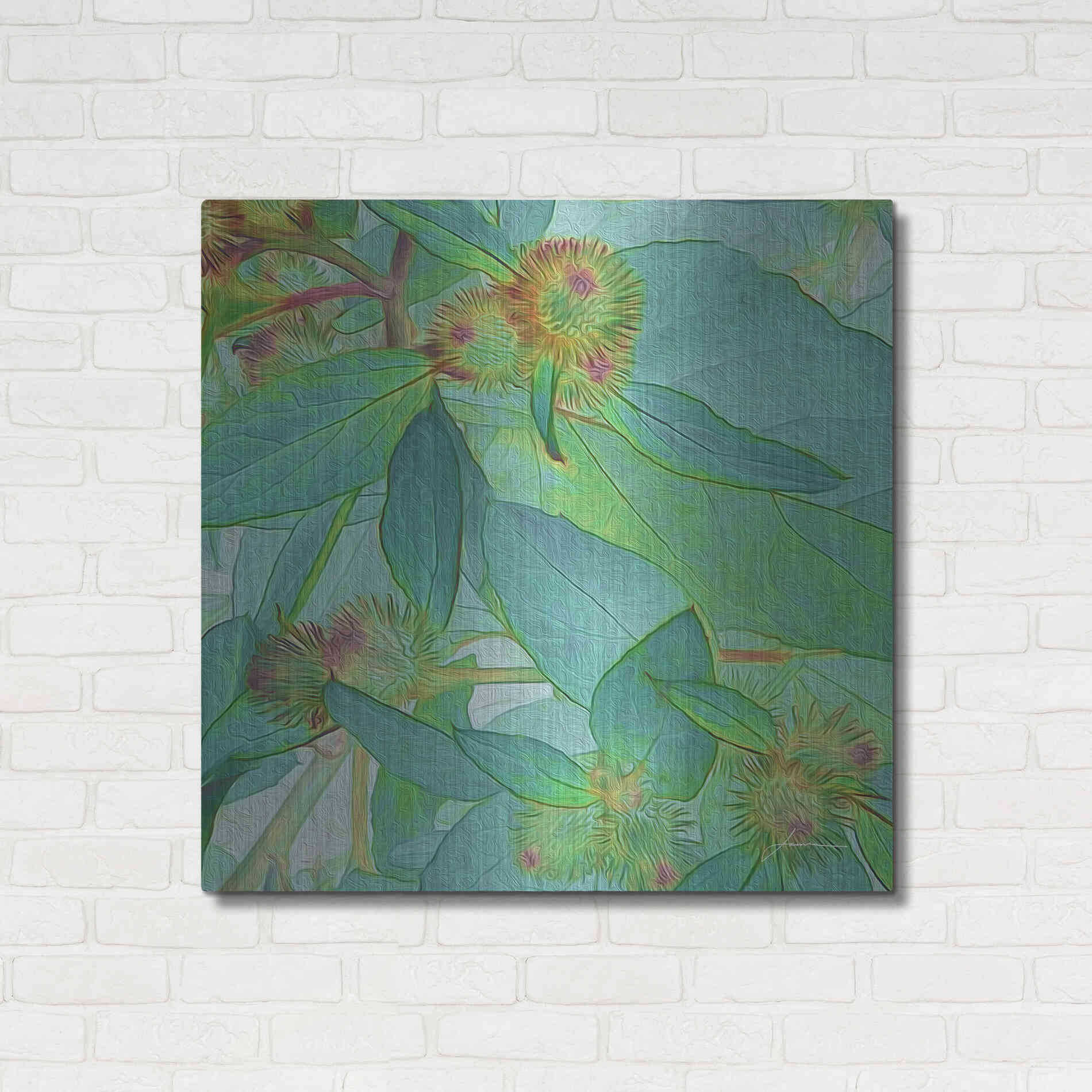 Luxe Metal Art 'Prickley Tiles I' by James Burghardt, Metal Wall Art,36x36