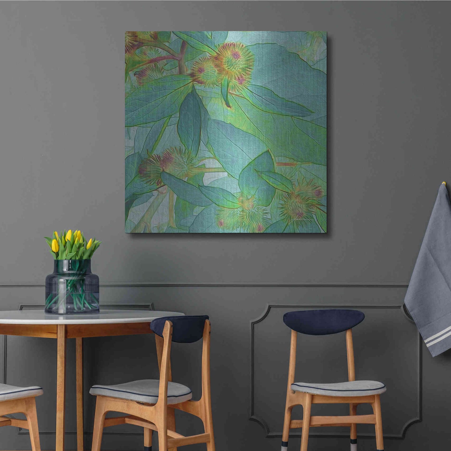 Luxe Metal Art 'Prickley Tiles I' by James Burghardt, Metal Wall Art,36x36