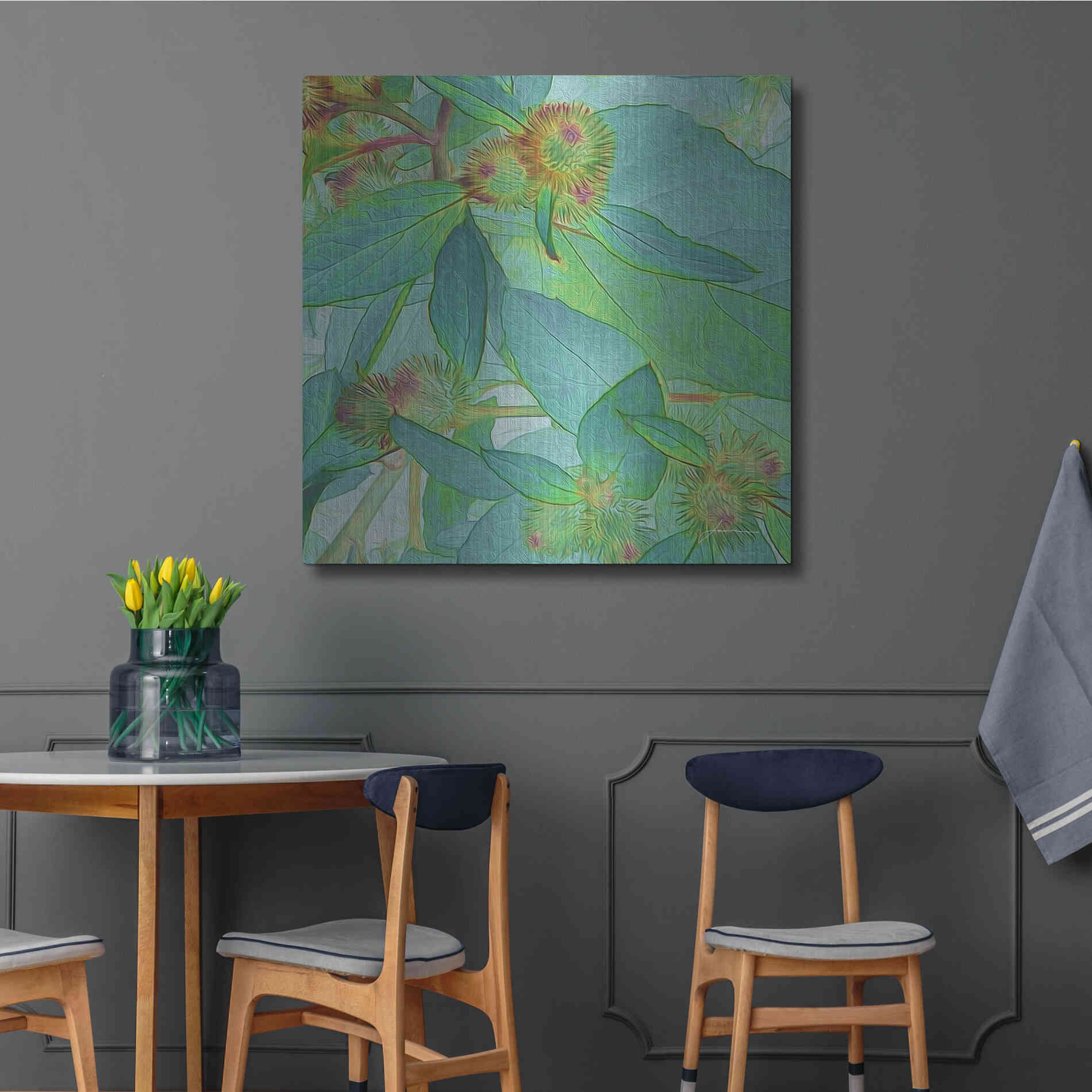 Luxe Metal Art 'Prickley Tiles I' by James Burghardt, Metal Wall Art,36x36