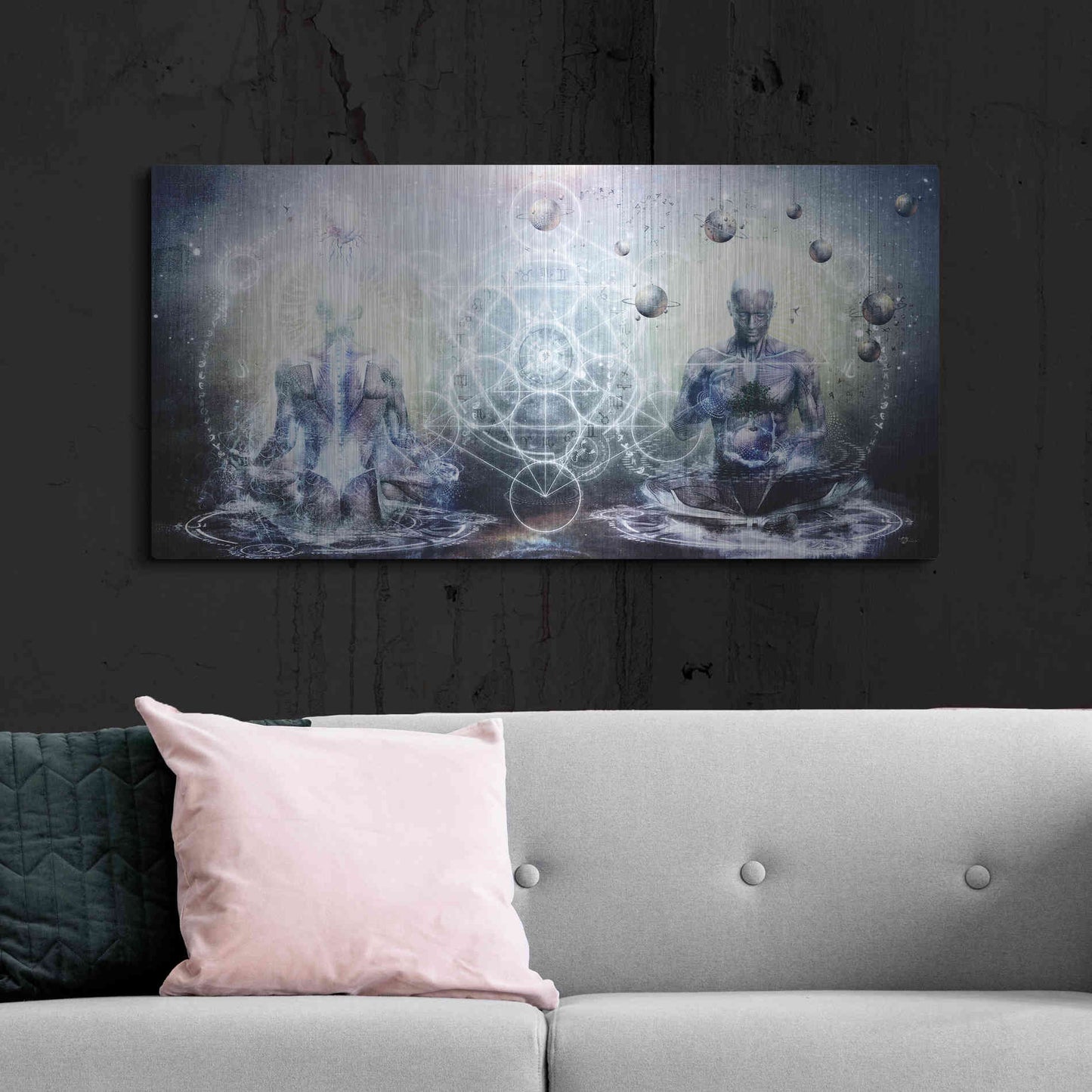 Luxe Metal Art 'Experience So Lucid, Discovery So Clear' by Cameron Gray, Metal Wall Art,48x24