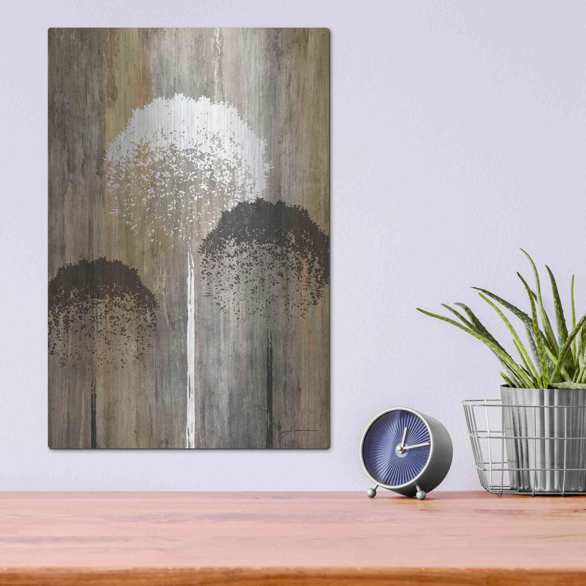 Luxe Metal Art 'Rustic Garden I' by James Burghardt, Metal Wall Art,12x16